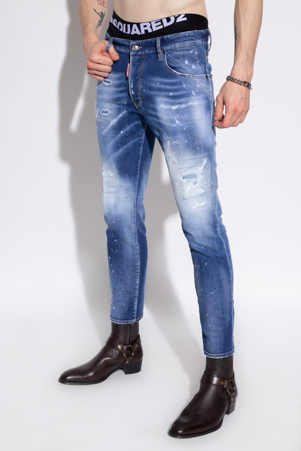 Dsquared² Blue Cotton Jeans & Pant