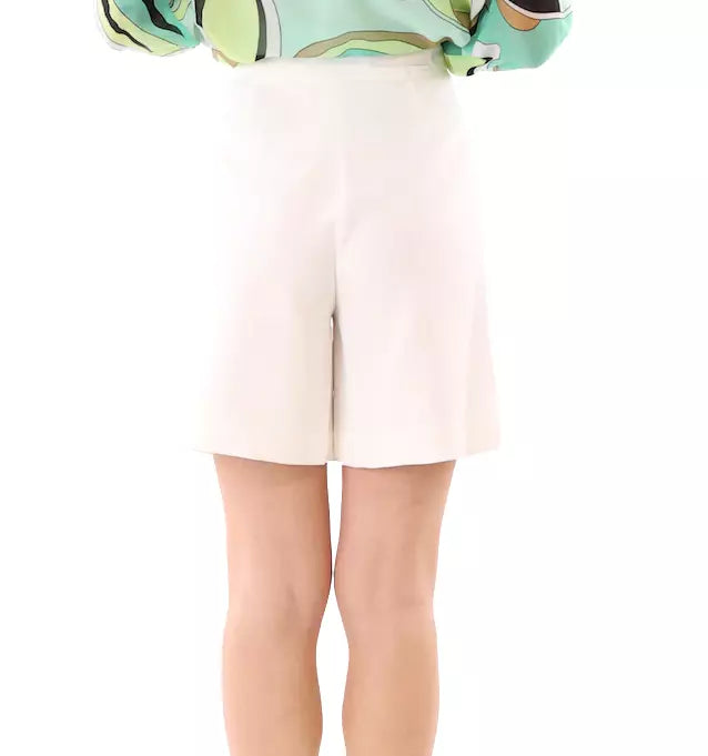 Hinnominate White Polyester Short