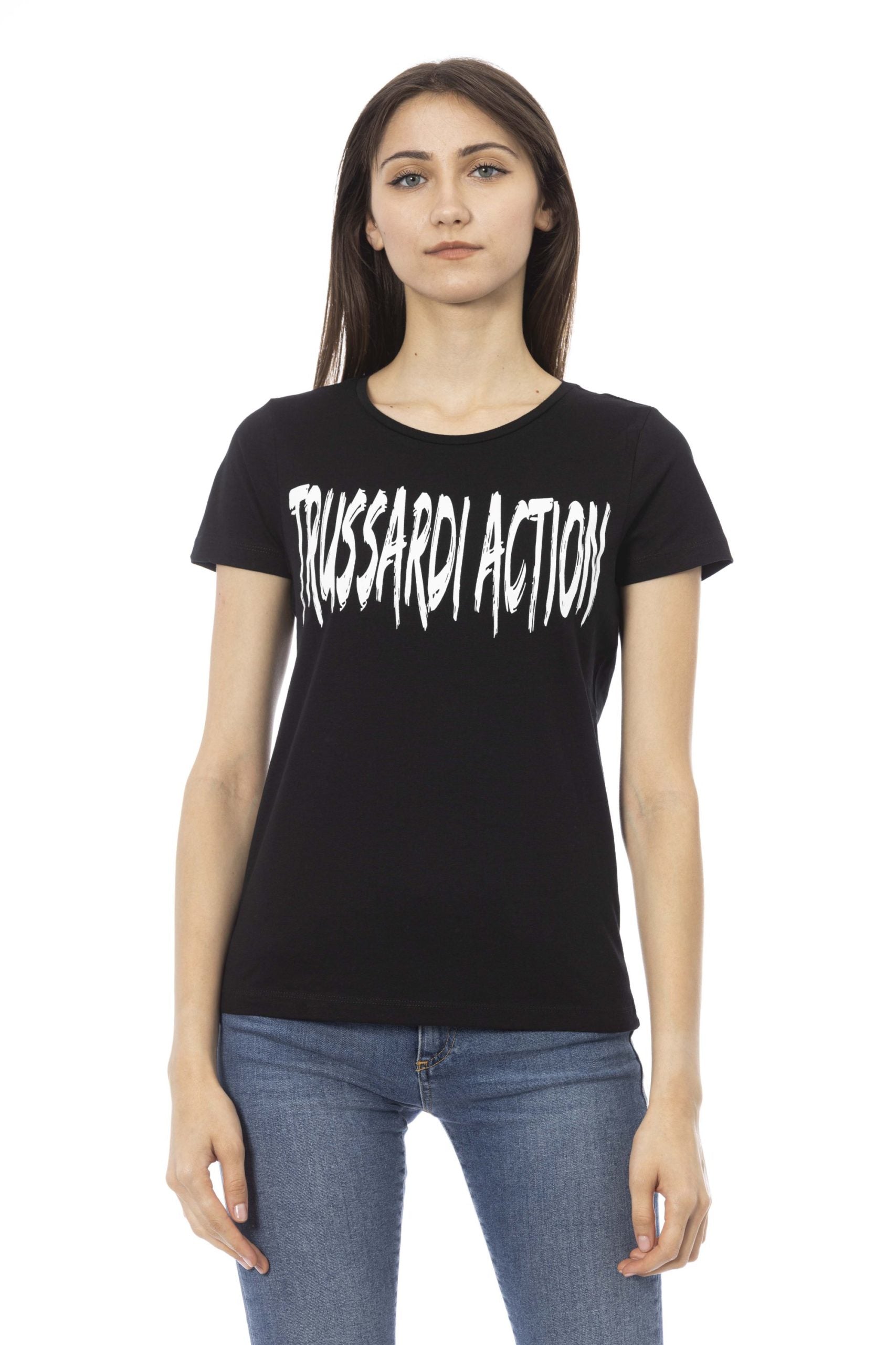 Trussardi Action Black Cotton Tops & T-Shirt