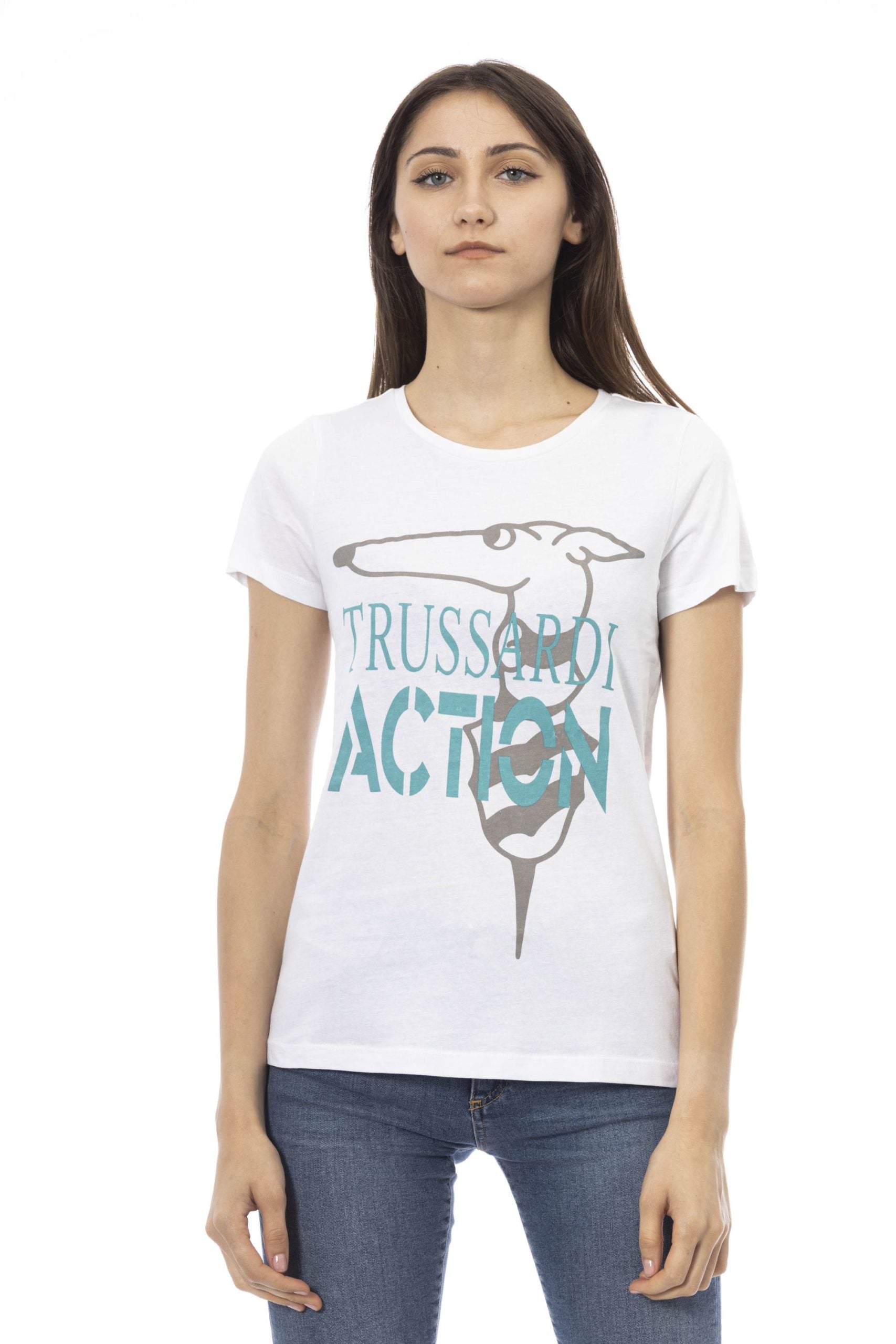 Trussardi Action White Cotton Tops & T-Shirt