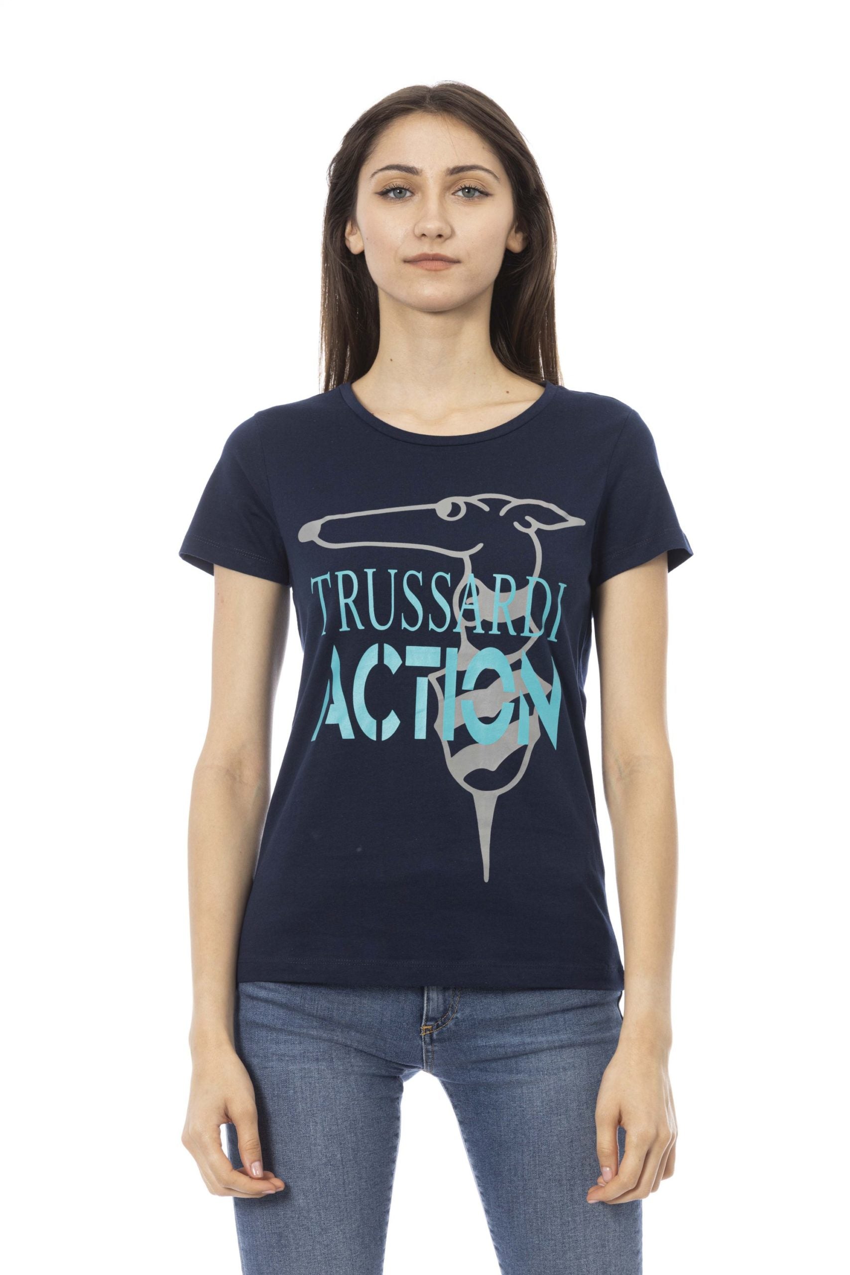 Trussardi Action Blue Cotton Tops & T-Shirt