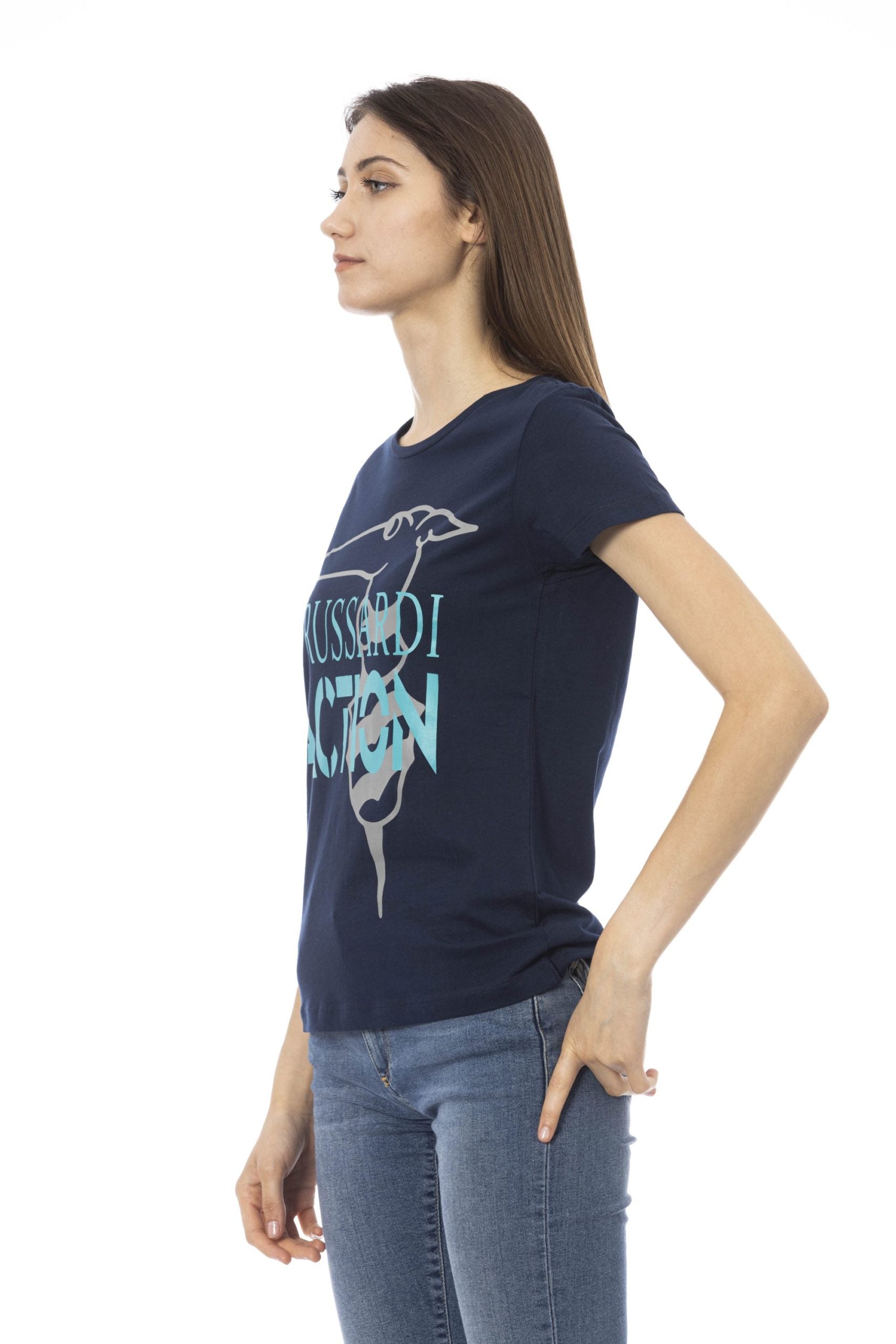 Trussardi Action Blue Cotton Tops & T-Shirt