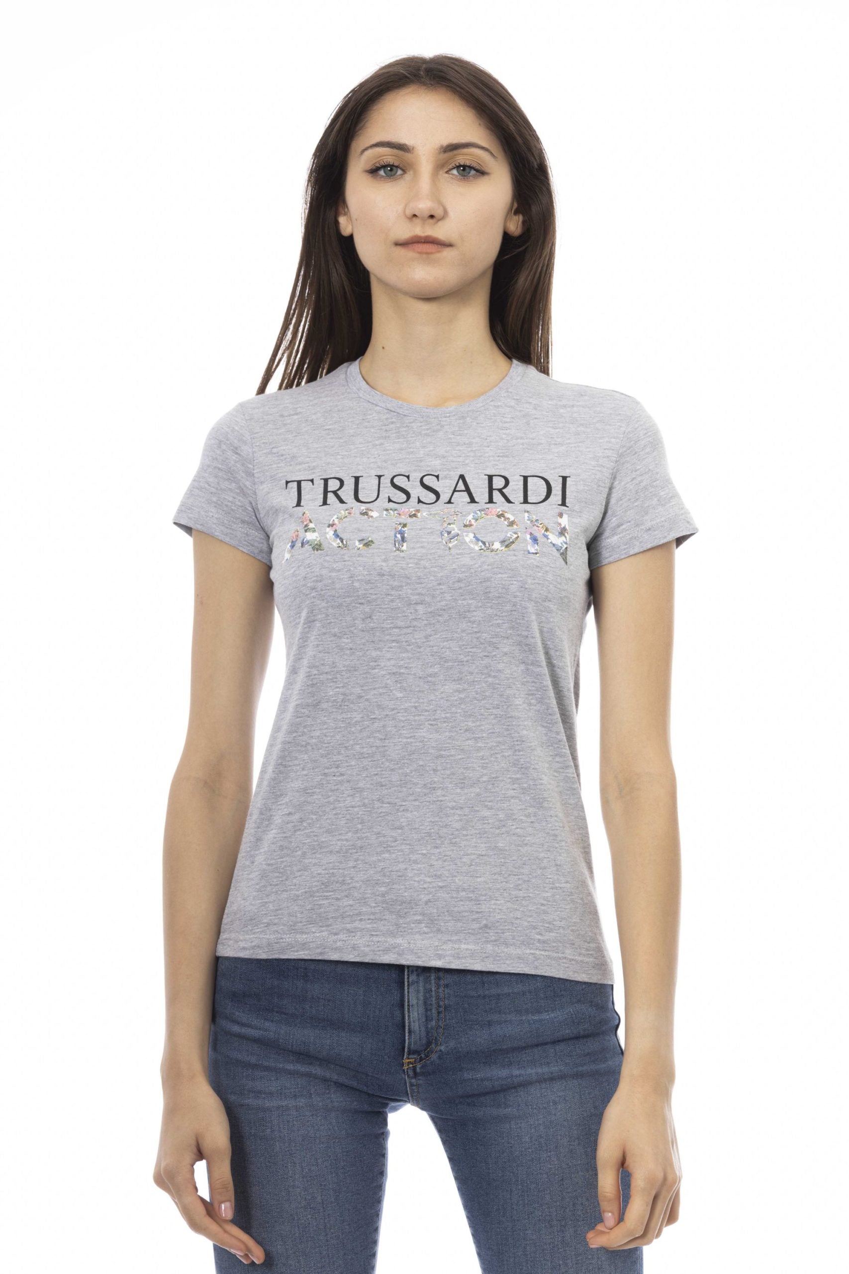 Trussardi Action Gray Cotton Tops & T-Shirt