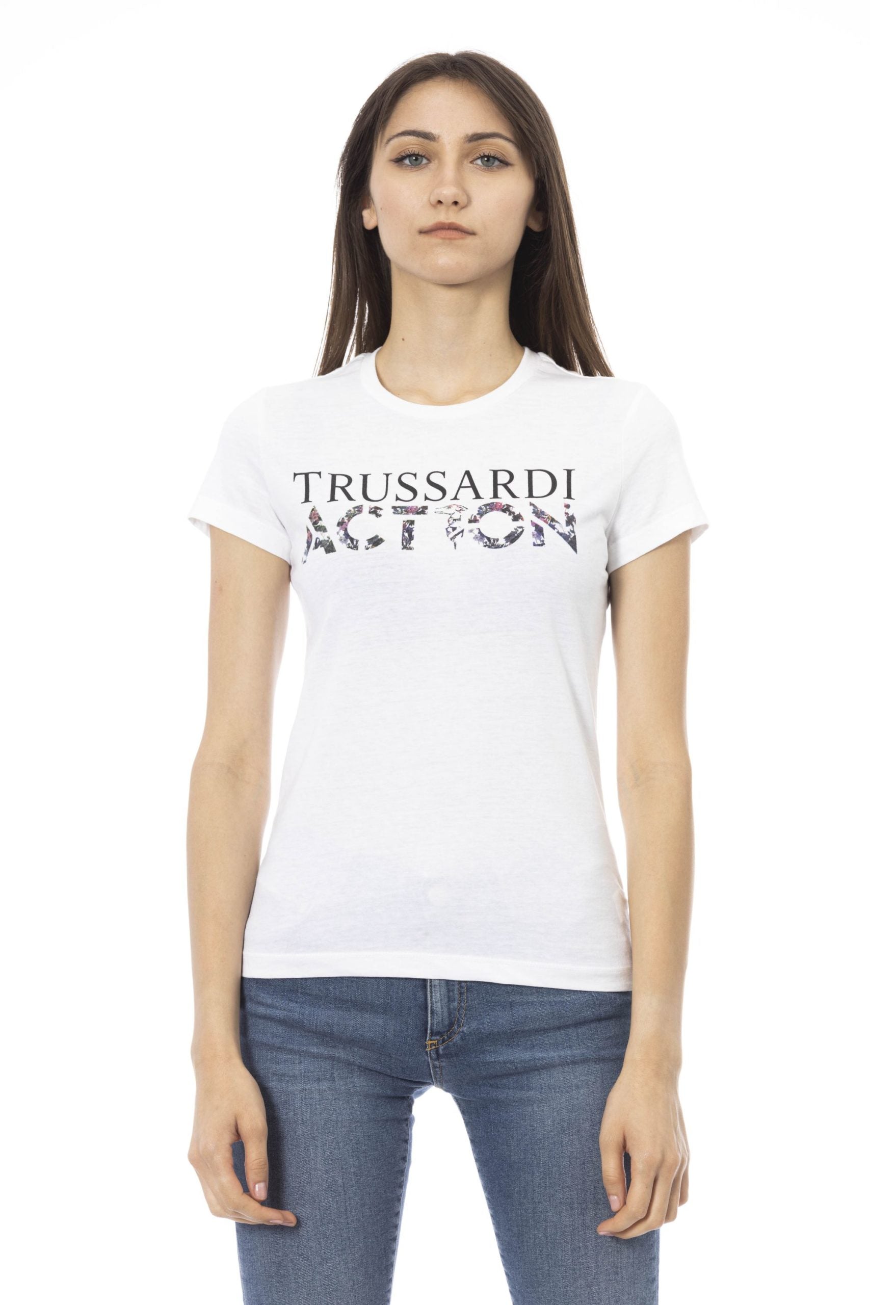 Trussardi Action White Cotton Tops & T-Shirt