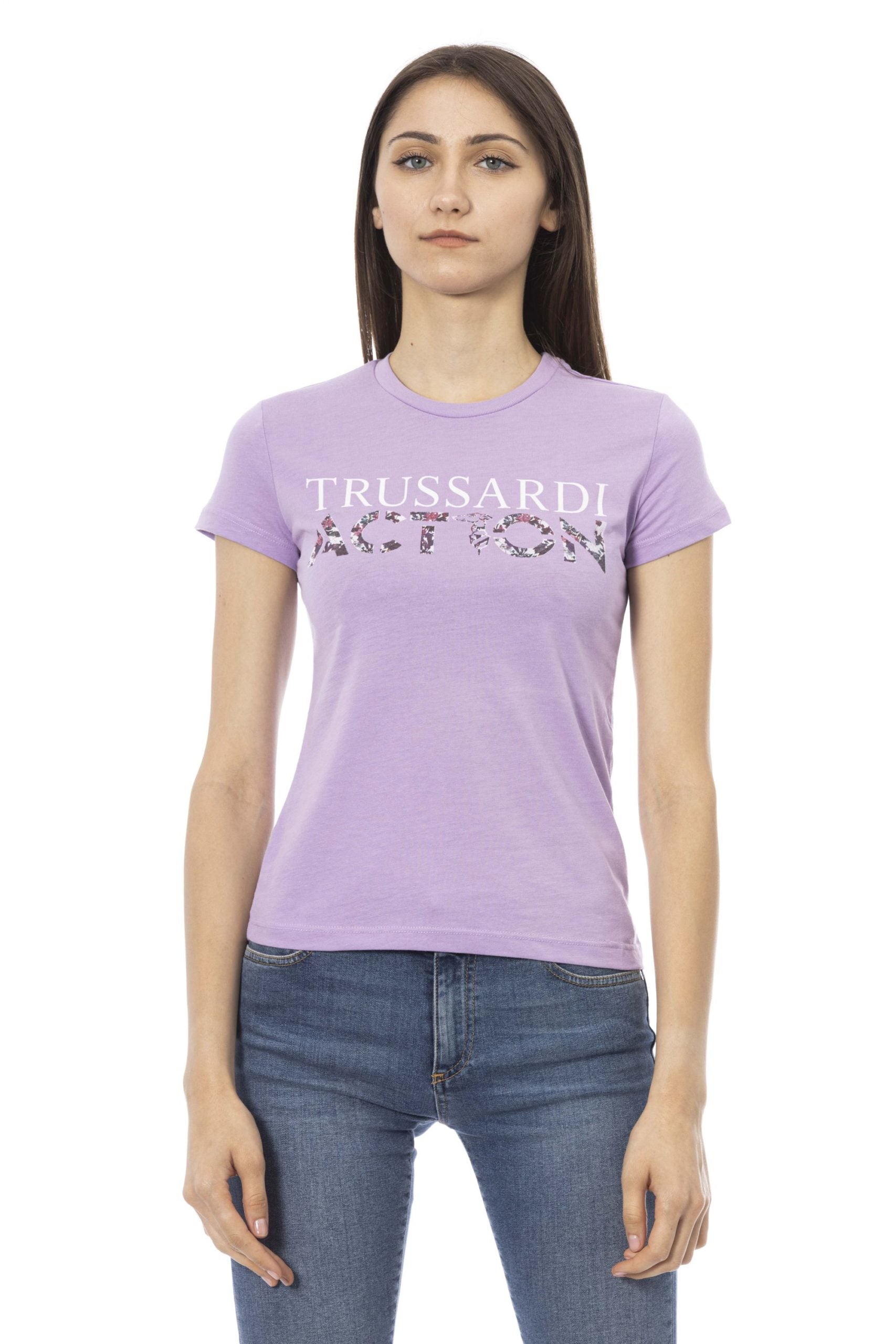 Trussardi Action Violet Cotton Tops & T-Shirt