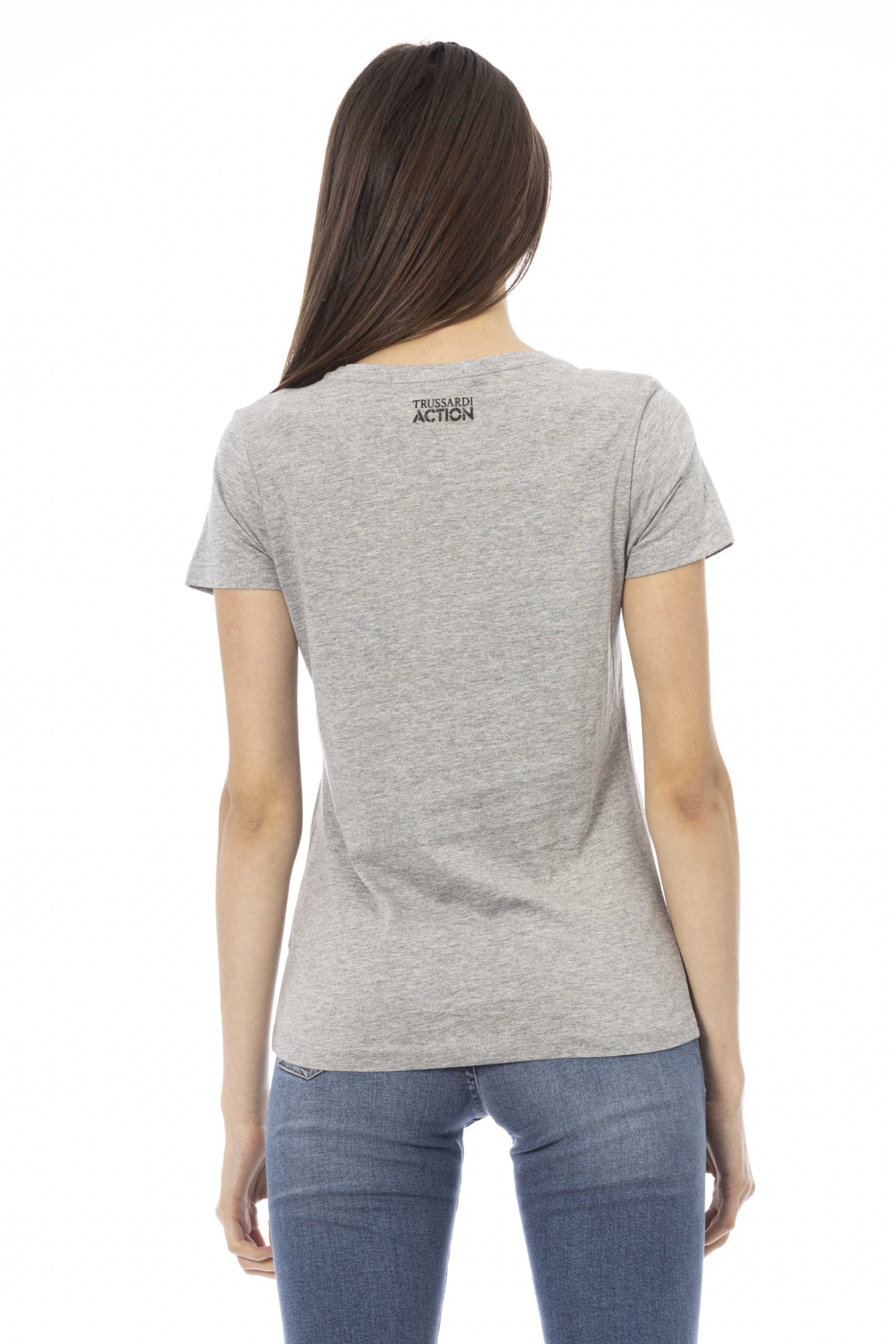 Trussardi Action Gray Cotton Tops & T-Shirt