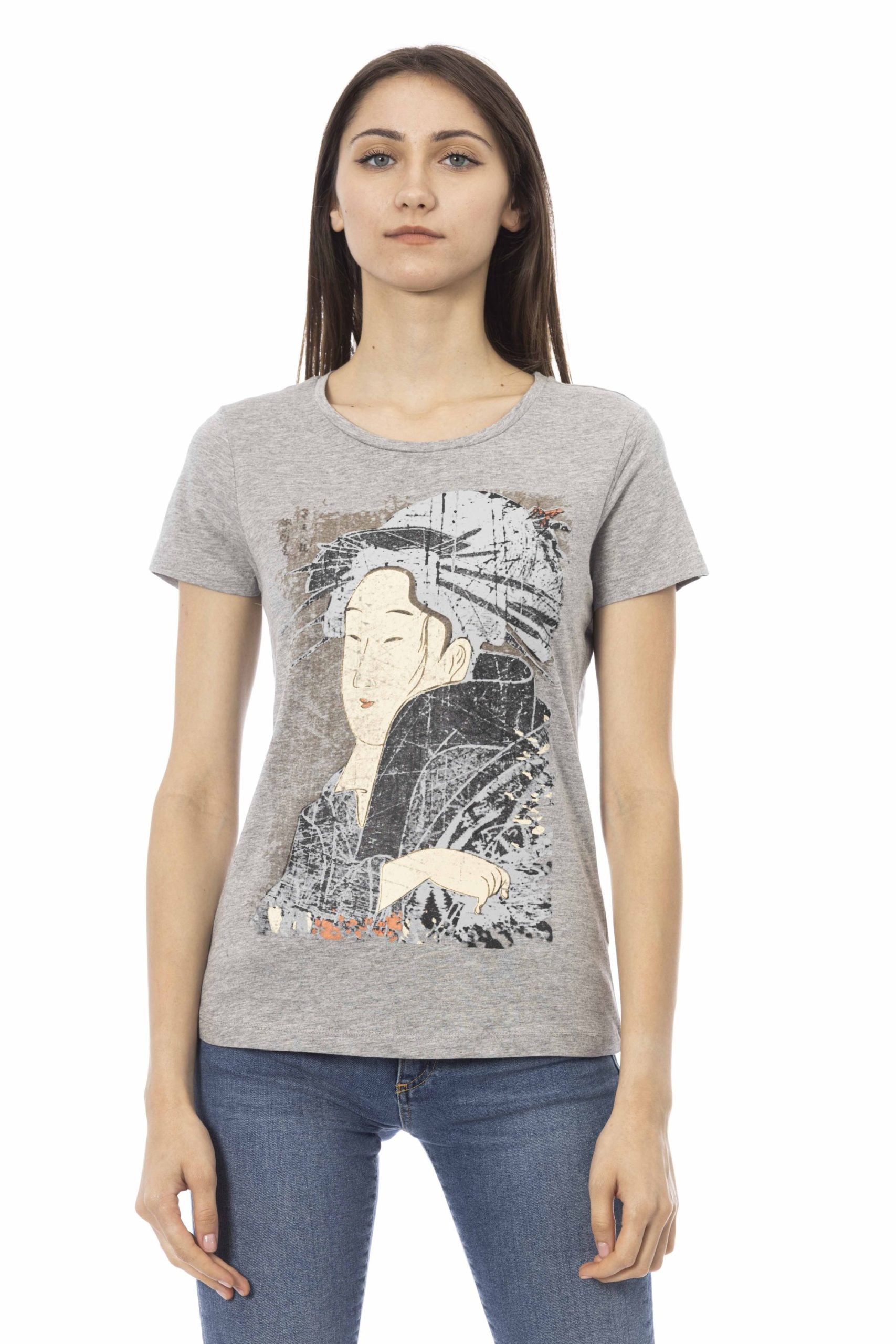 Trussardi Action Gray Cotton Tops & T-Shirt