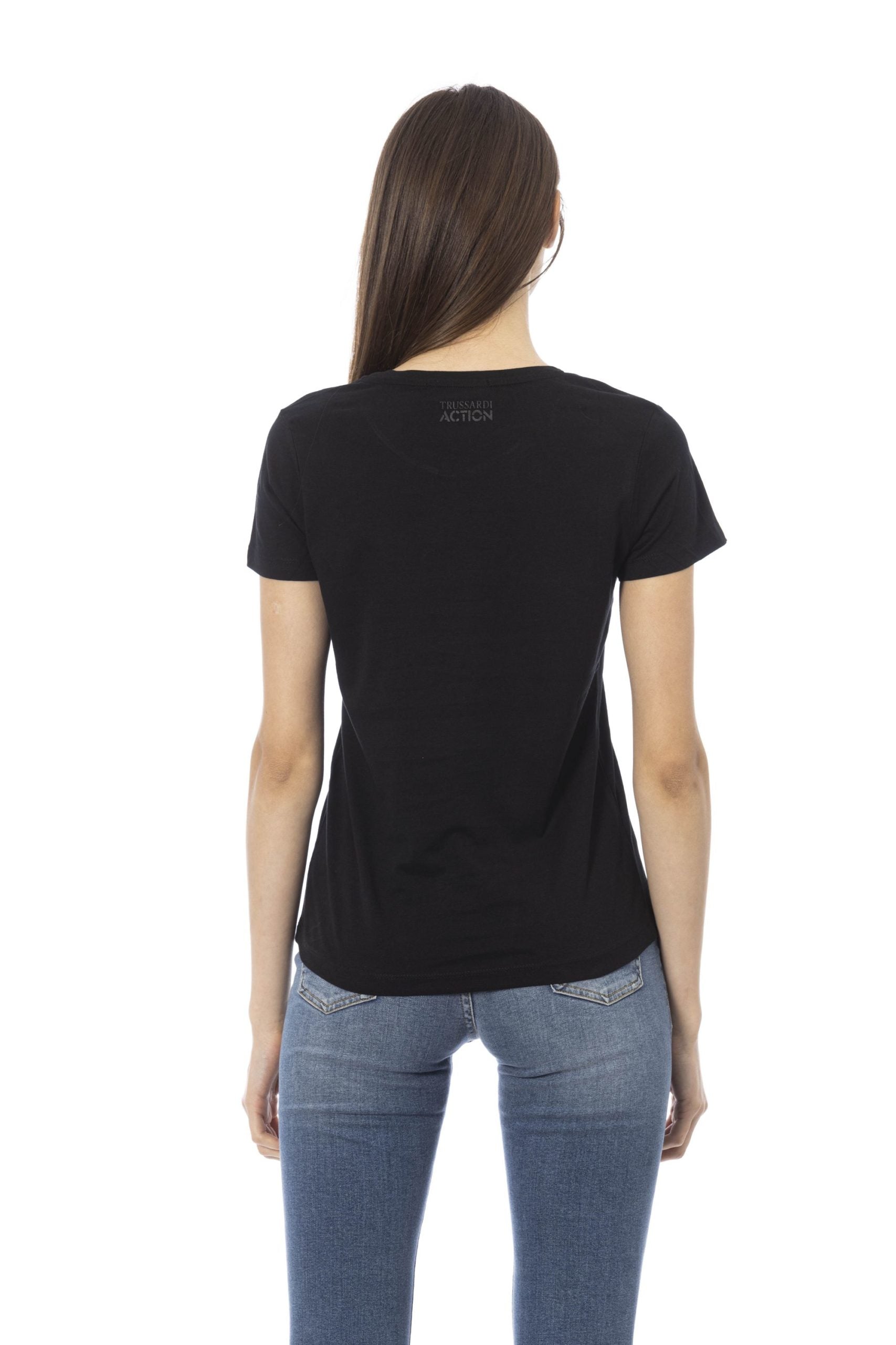 Trussardi Action Black Cotton Tops & T-Shirt