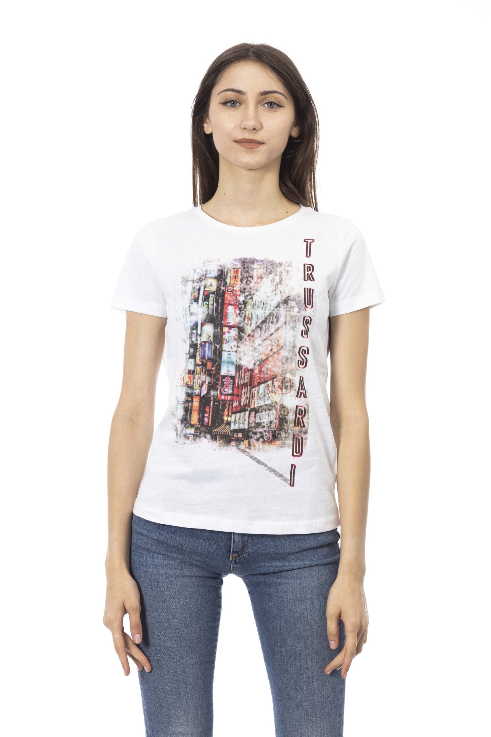 Trussardi Action White Cotton Tops & T-Shirt