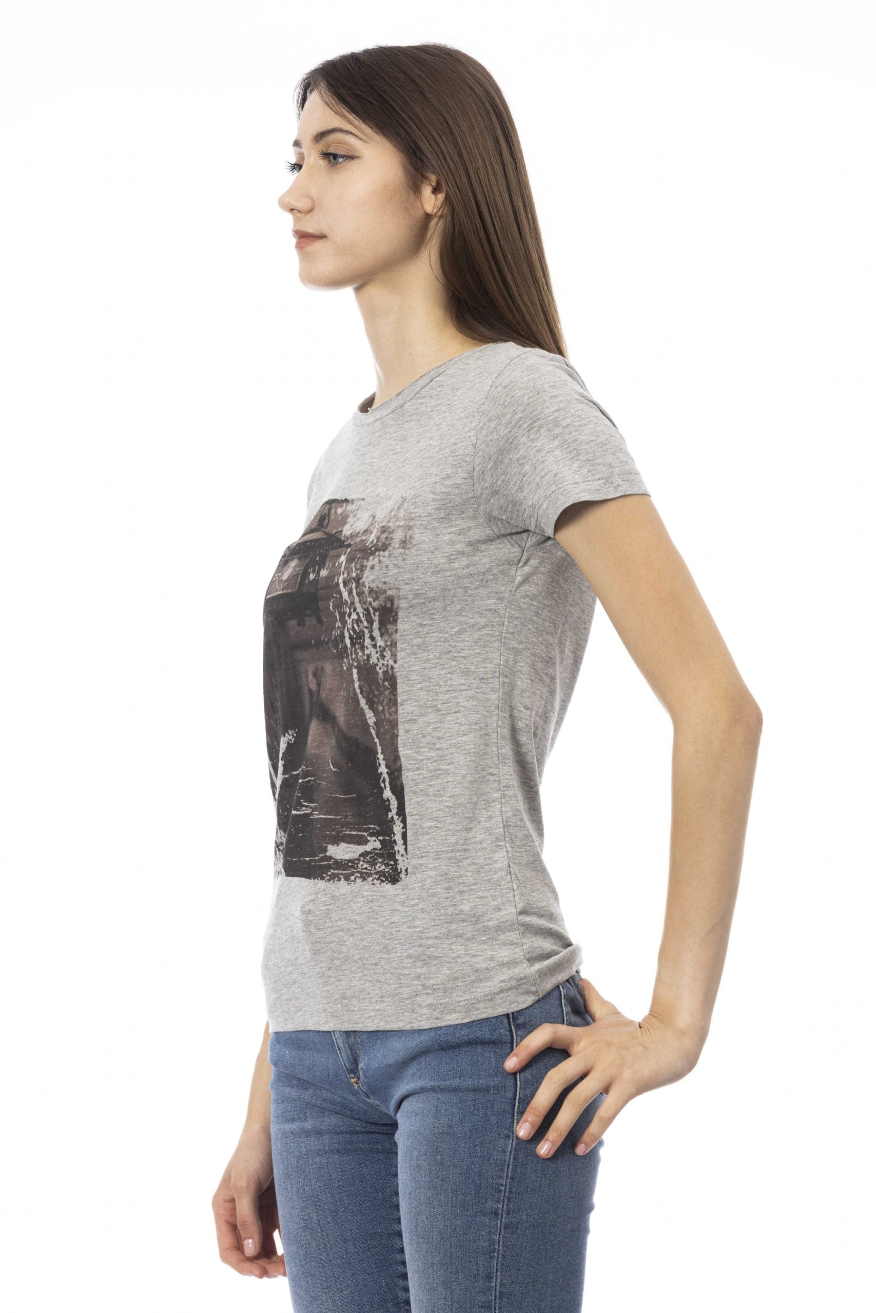 Trussardi Action Gray Cotton Tops & T-Shirt