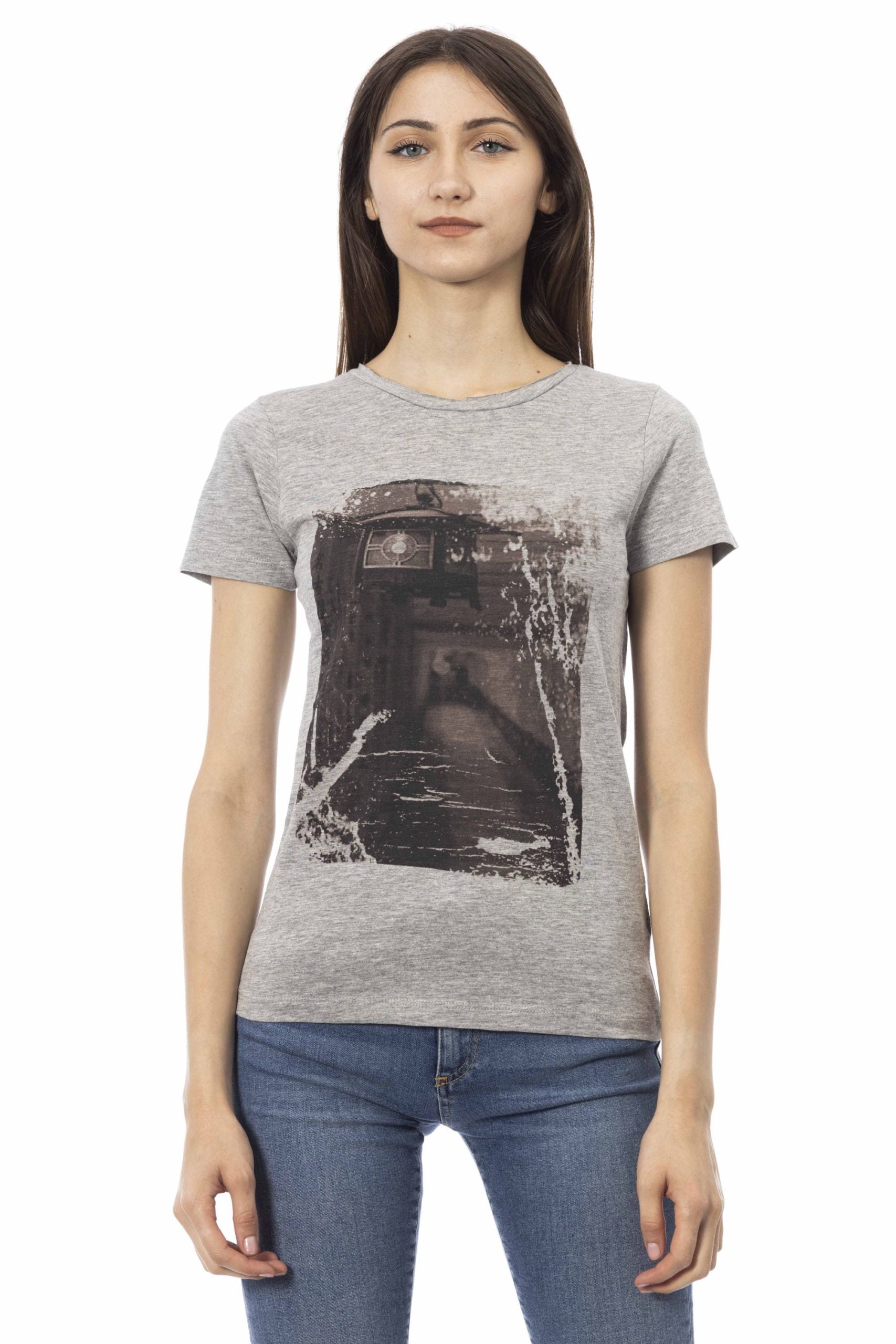 Trussardi Action Gray Cotton Tops & T-Shirt