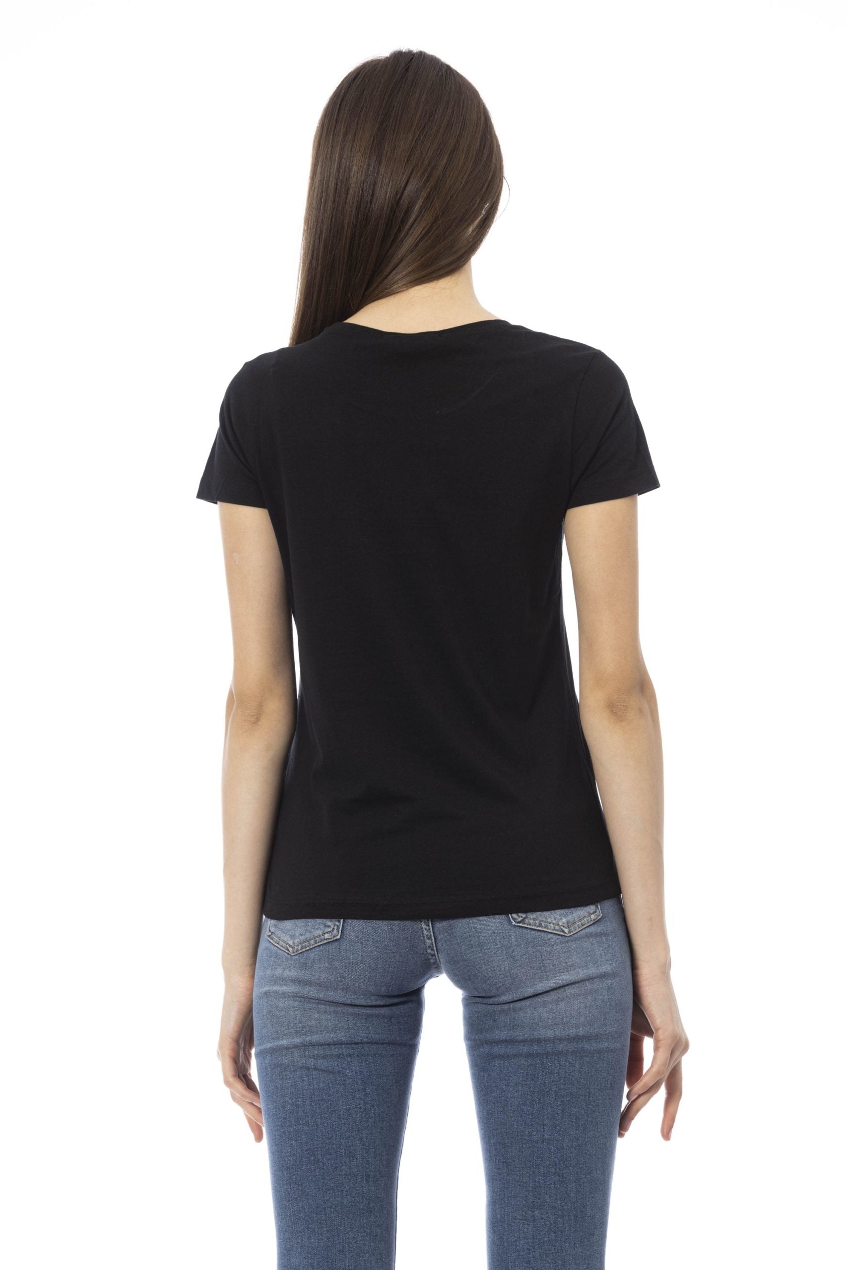 Trussardi Action Black Cotton Tops & T-Shirt