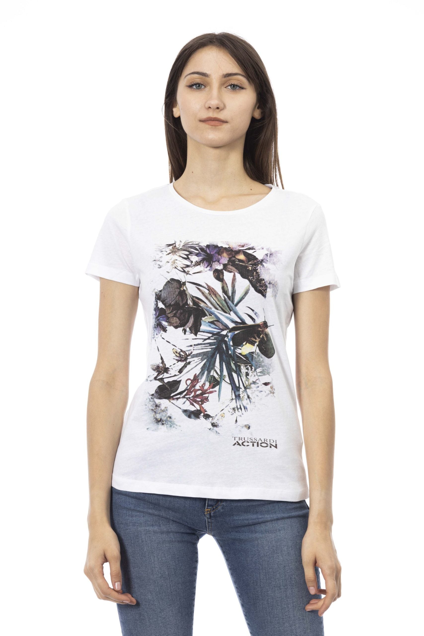 Trussardi Action White Cotton Tops & T-Shirt