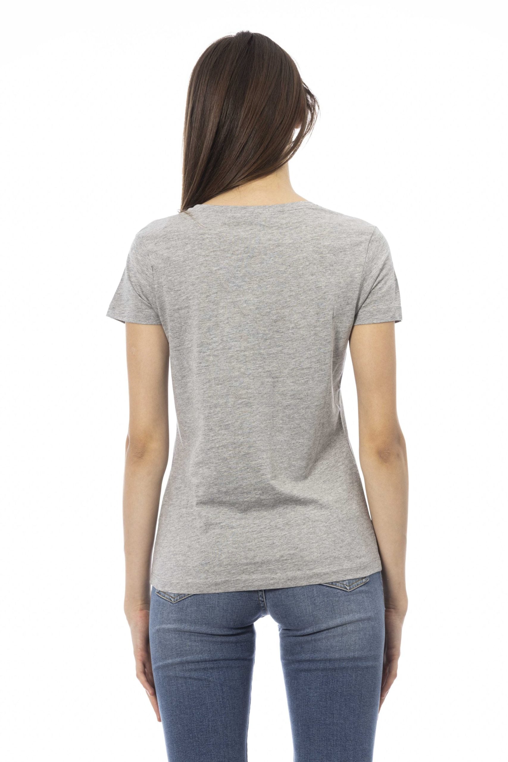 Trussardi Action Gray Cotton Tops & T-Shirt