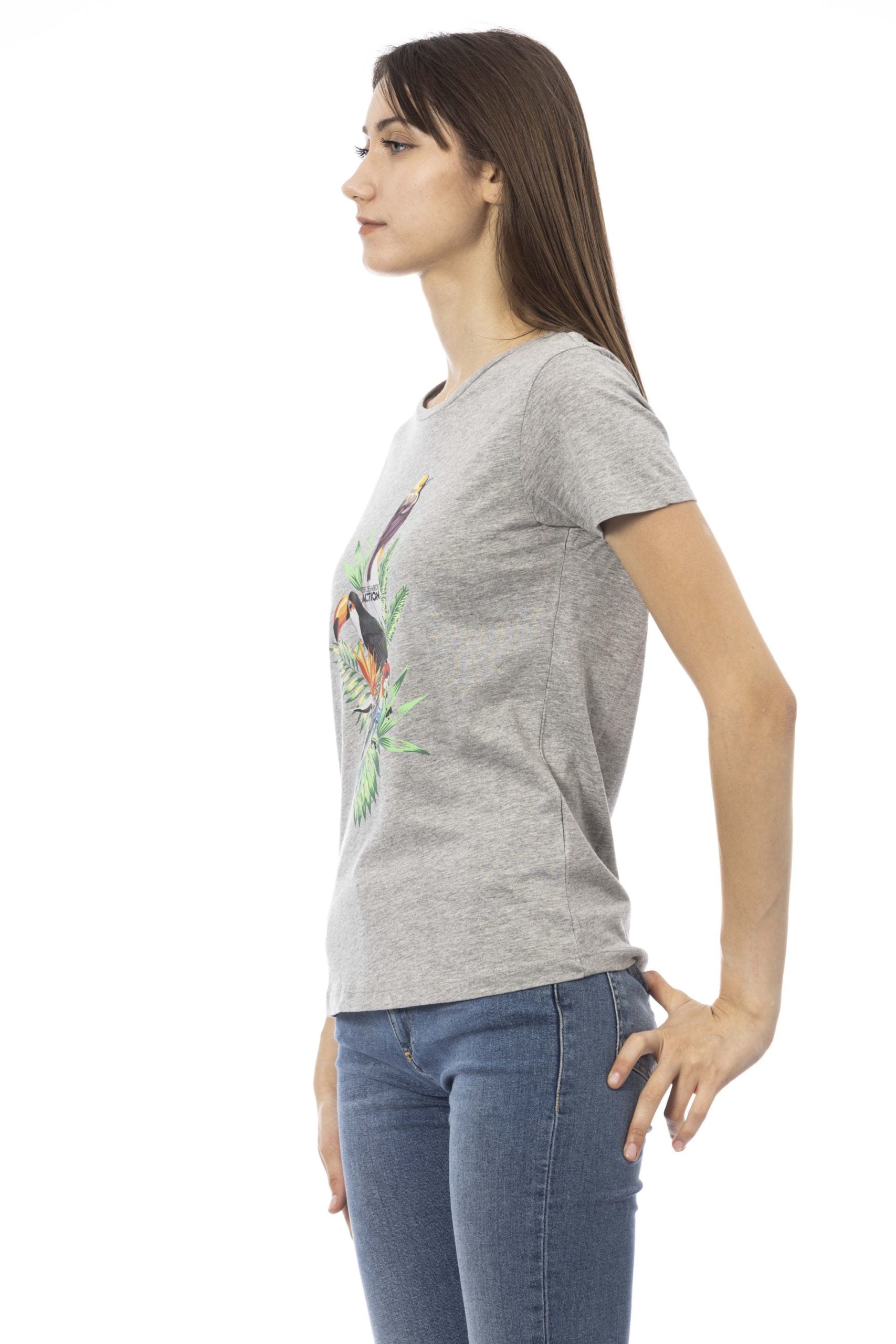 Trussardi Action Gray Cotton Tops & T-Shirt