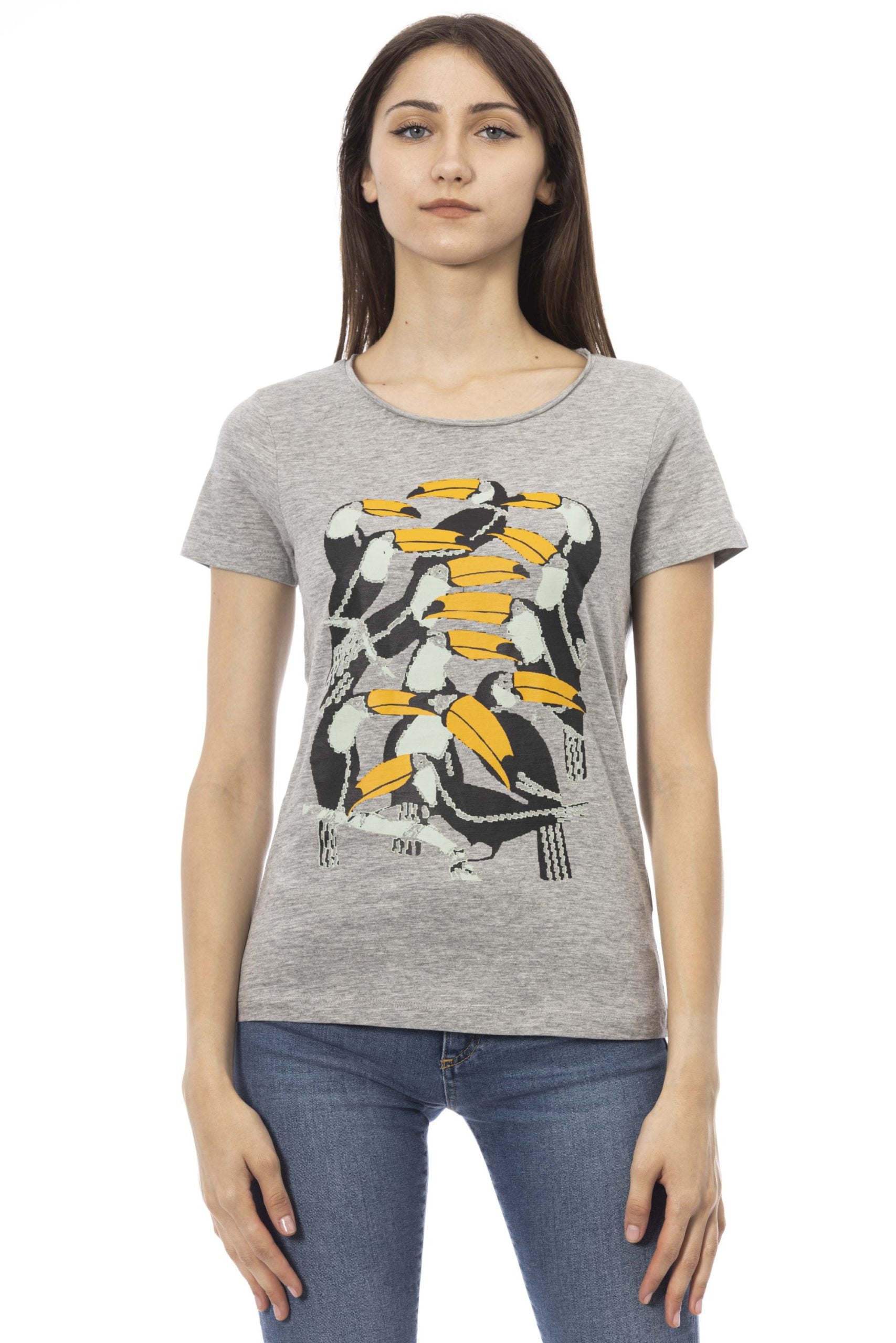 Trussardi Action Gray Cotton Tops & T-Shirt