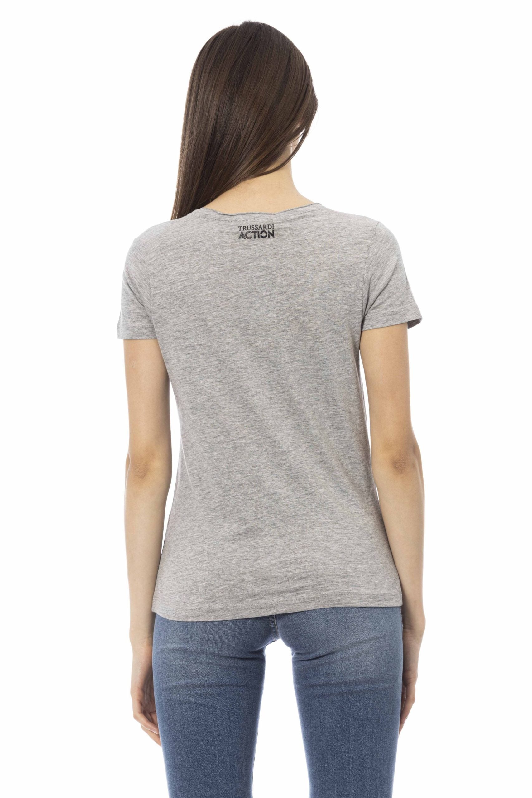 Trussardi Action Gray Cotton Tops & T-Shirt