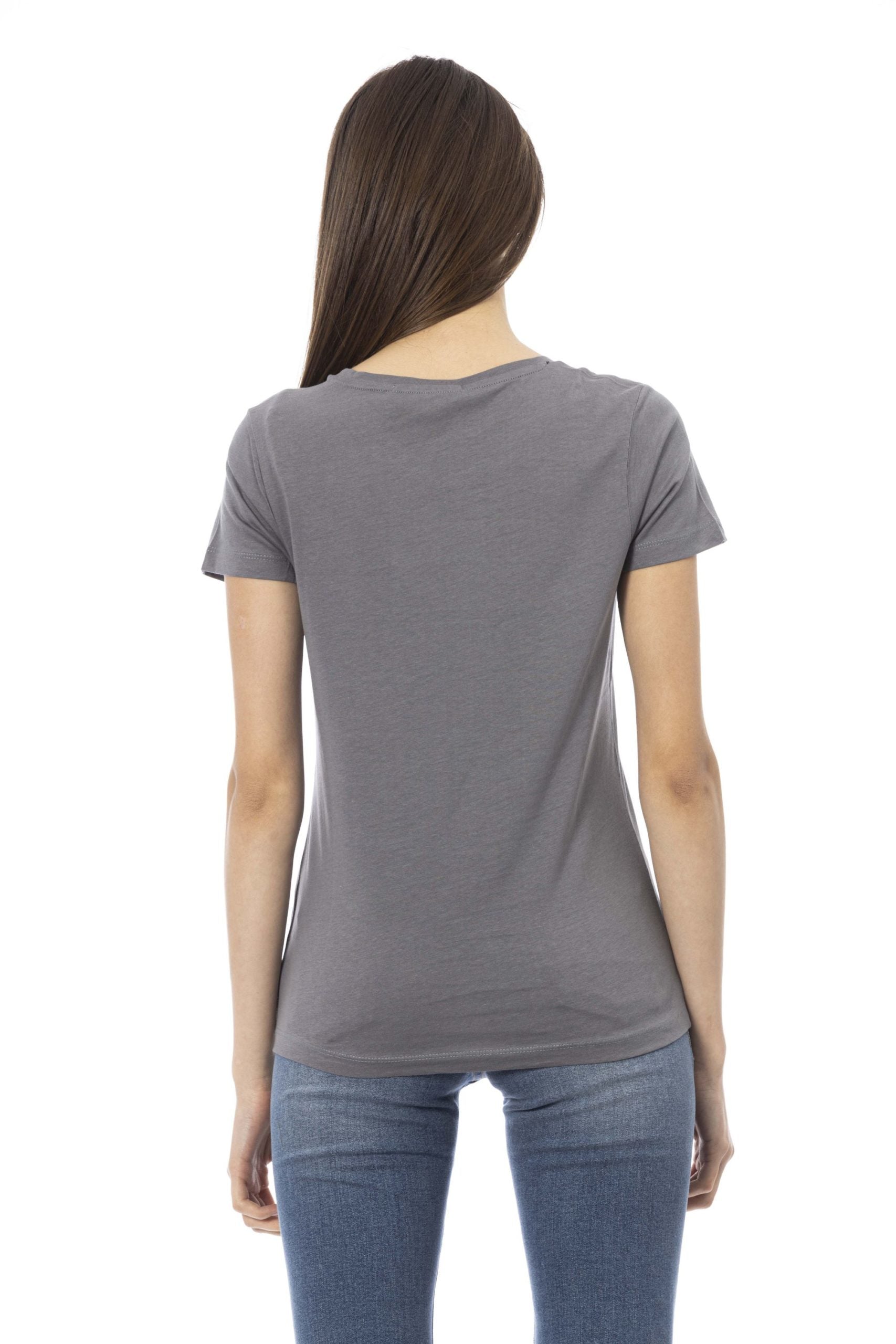 Trussardi Action Gray Cotton Tops & T-Shirt