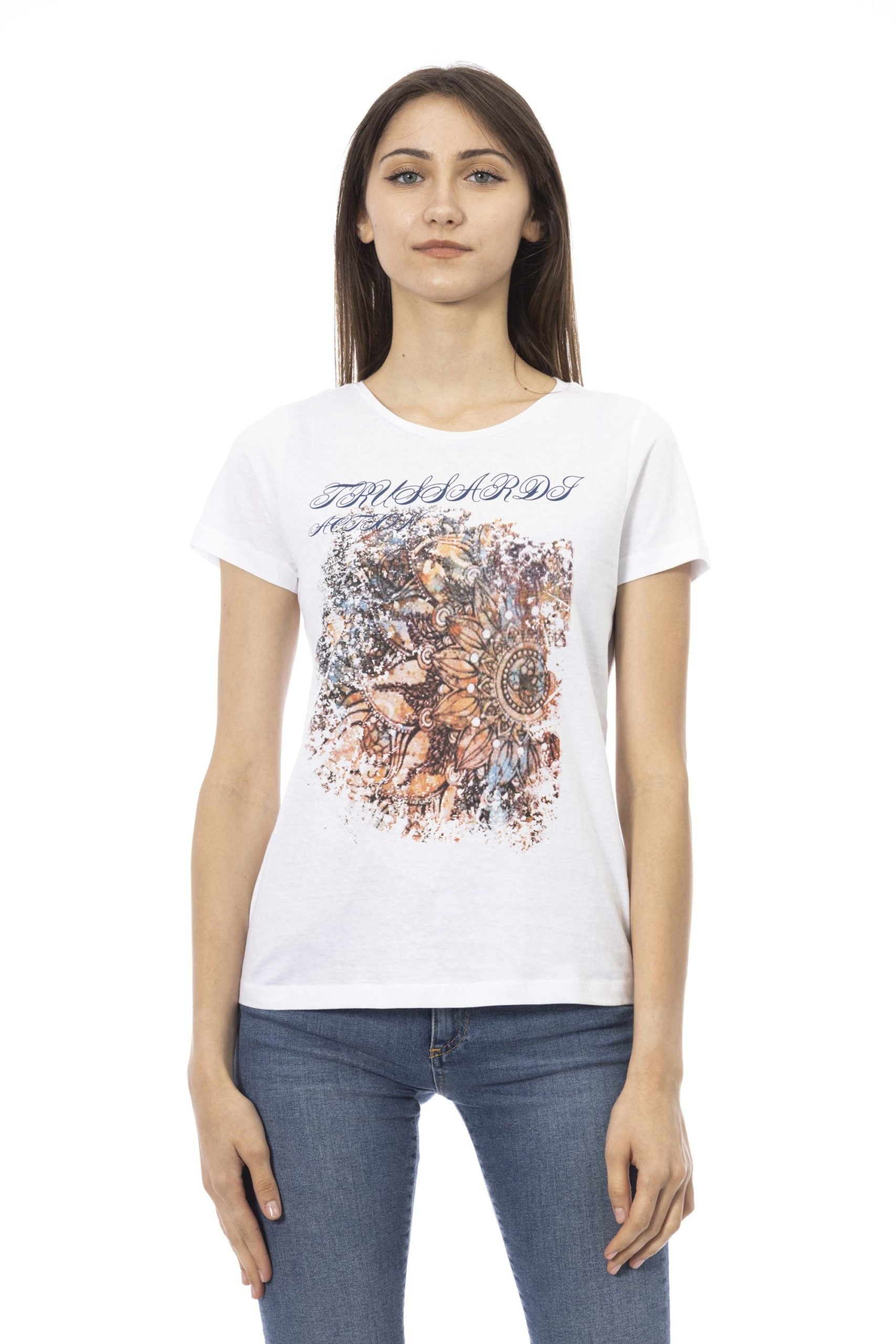 Trussardi Action White Cotton Tops & T-Shirt