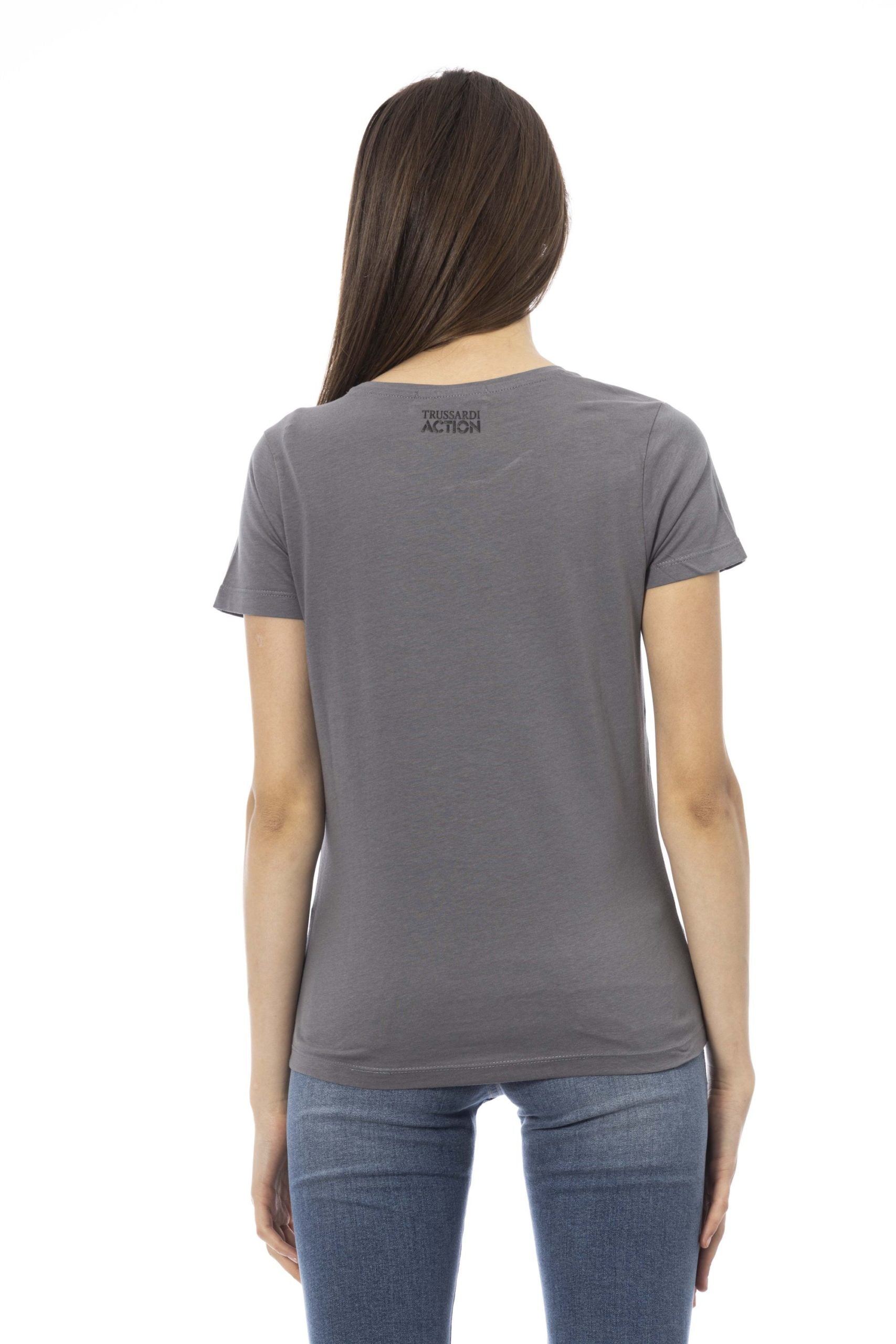 Trussardi Action Gray Cotton Tops & T-Shirt