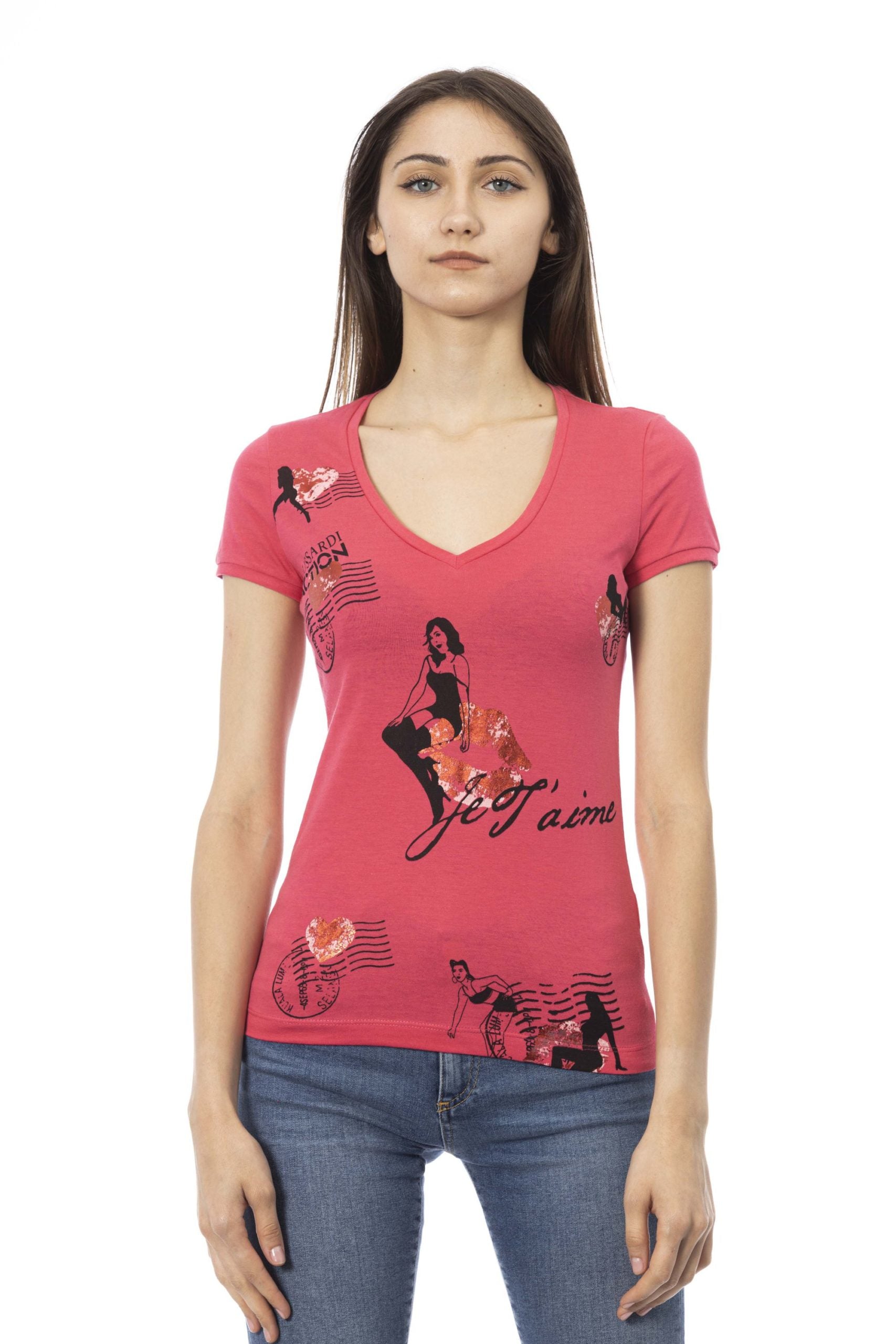 Trussardi Action Pink Cotton Tops & T-Shirt