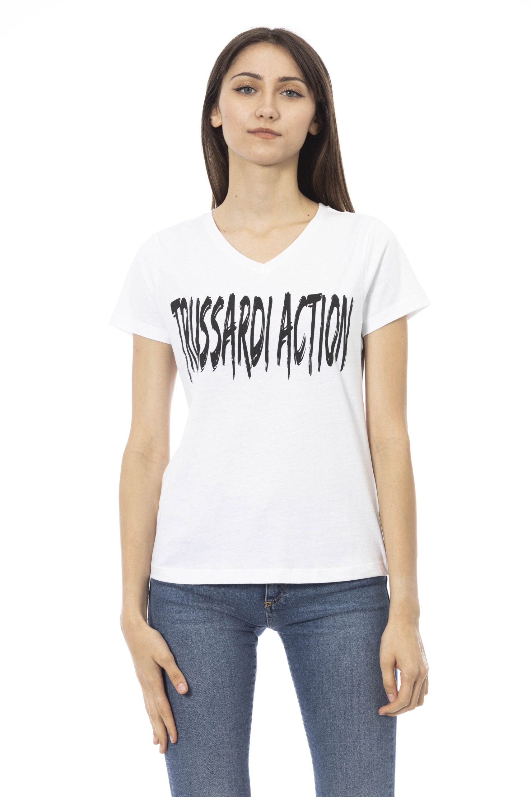 Trussardi Action White Cotton Tops & T-Shirt