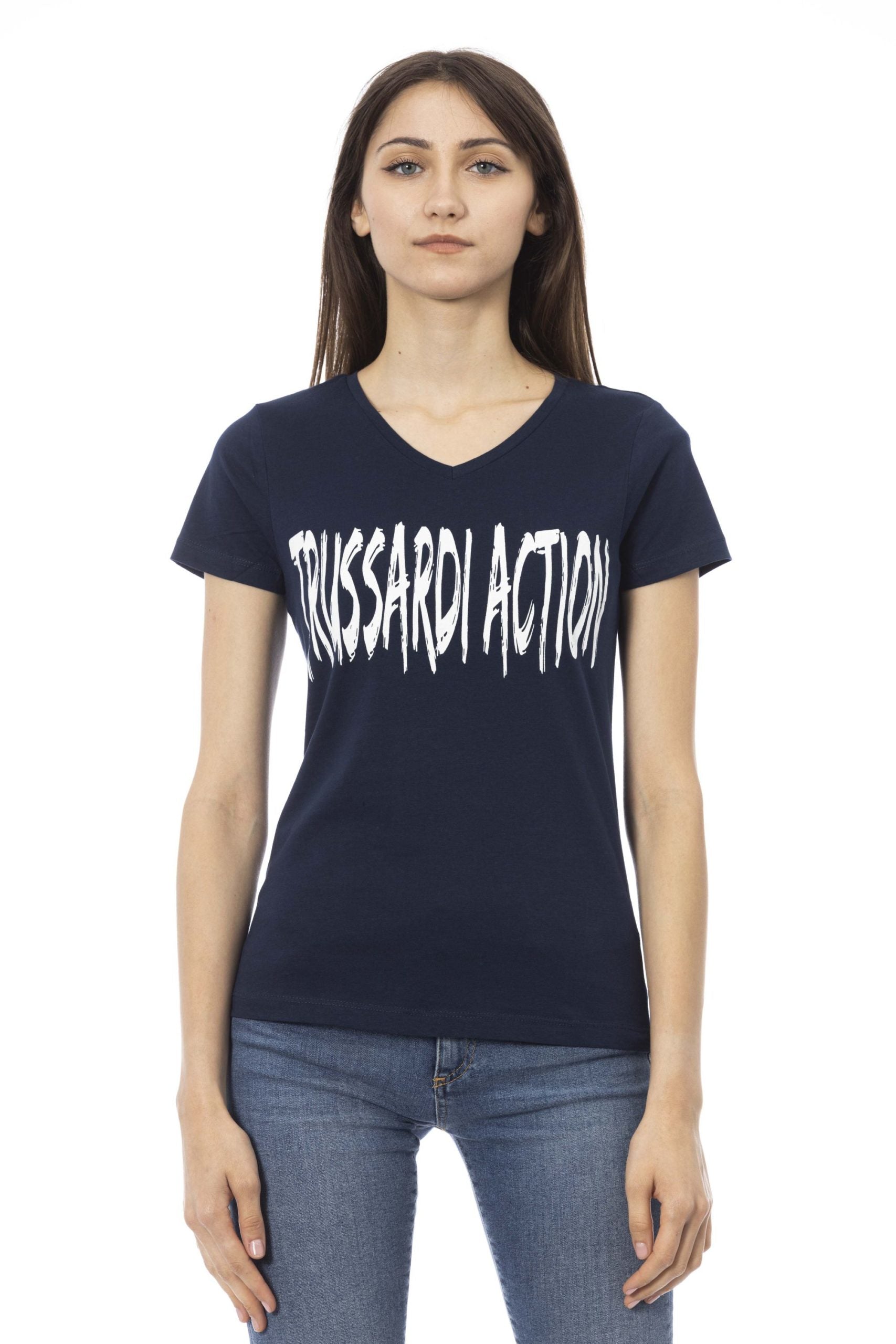 Trussardi Action Blue Cotton Tops & T-Shirt