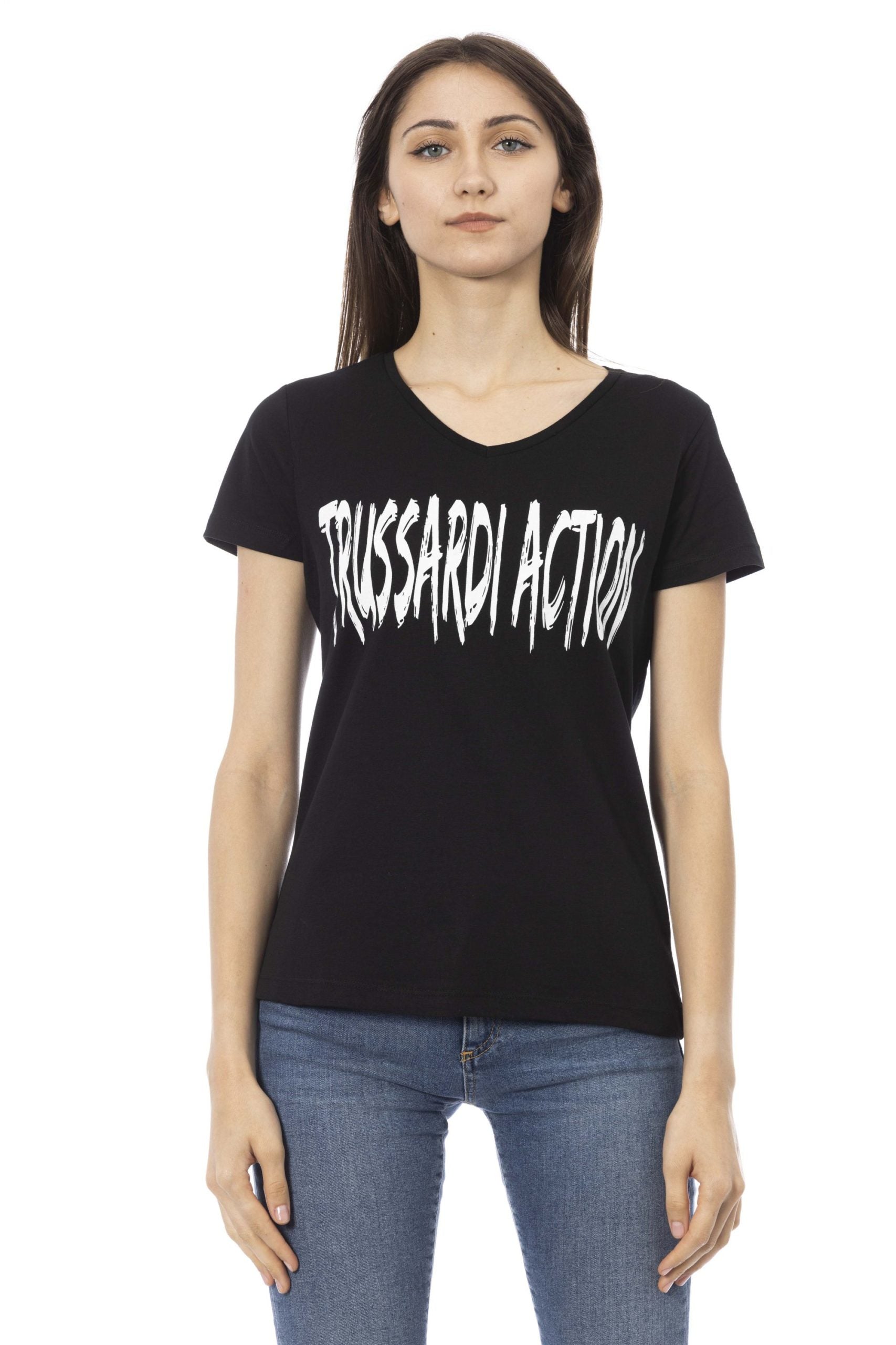 Trussardi Action Black Cotton Tops & T-Shirt