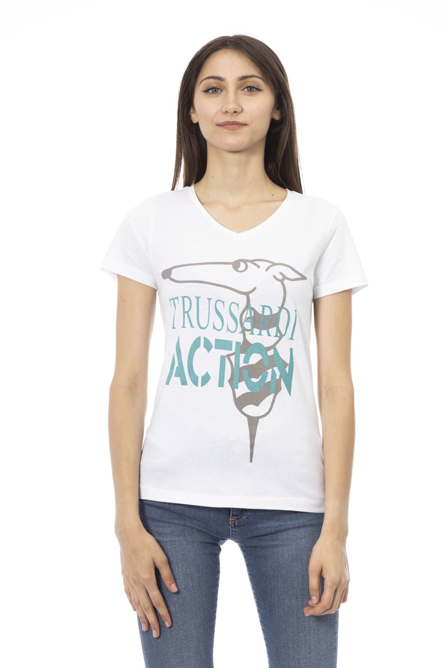 Trussardi Action White Cotton Tops & T-Shirt