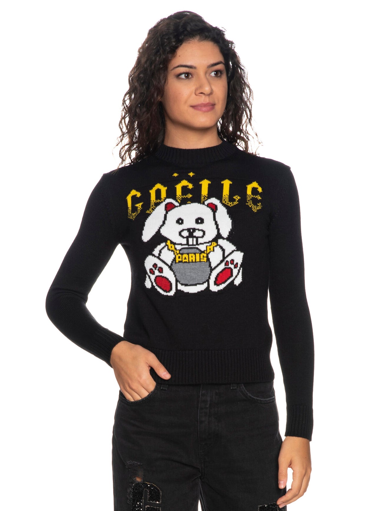 Gaelle Black Wool Sweater