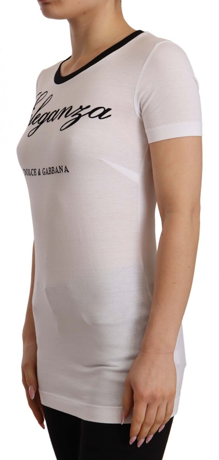 Dolce & Gabbana White Cotton Round Neck Short Sleeves T-shirt