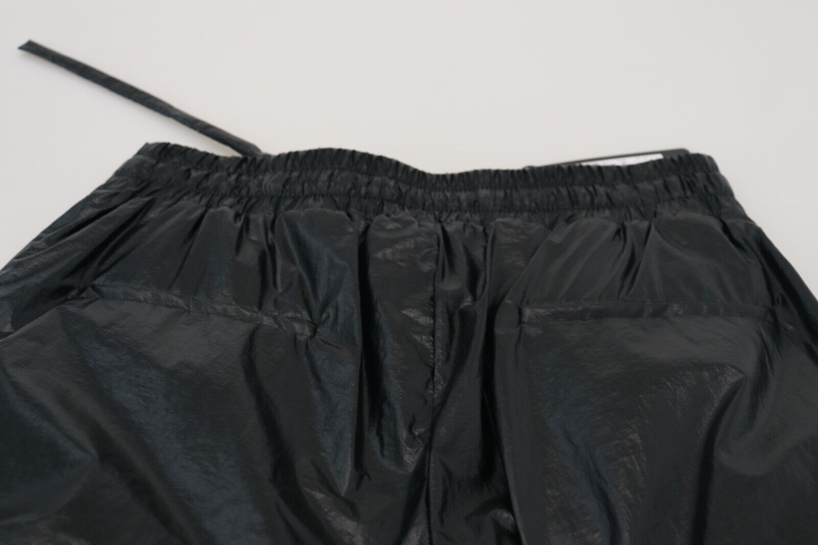 Dolce & Gabbana Black Shining Drawstring Trouser Nylon Pants