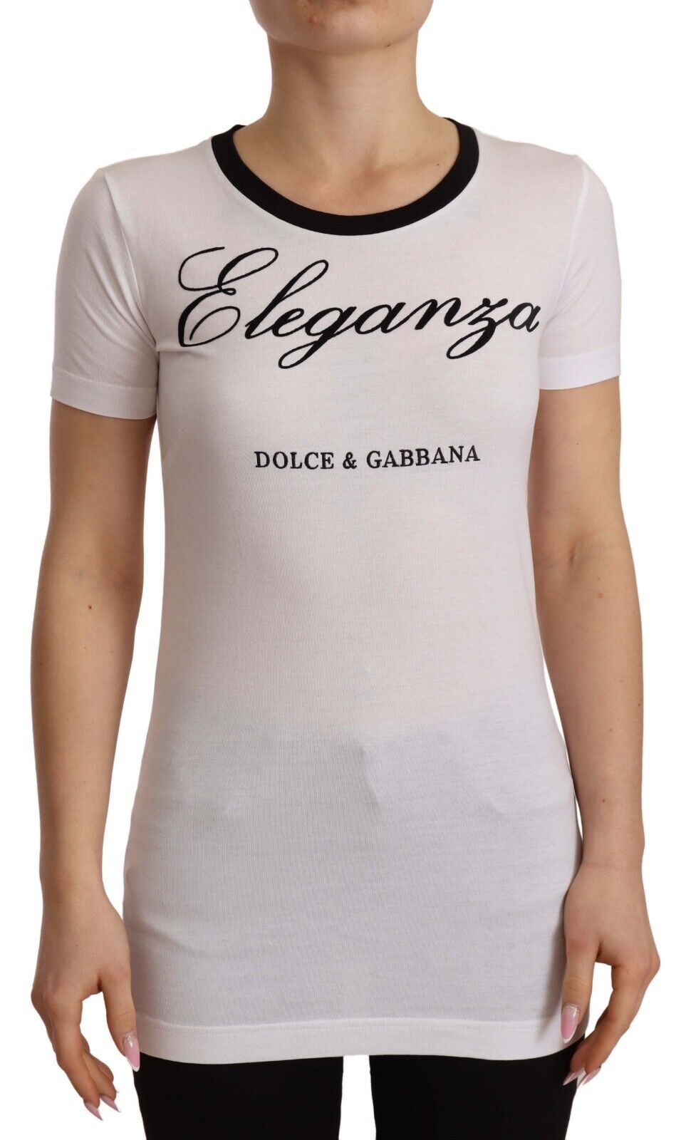 Dolce & Gabbana White Cotton Round Neck Short Sleeves T-shirt