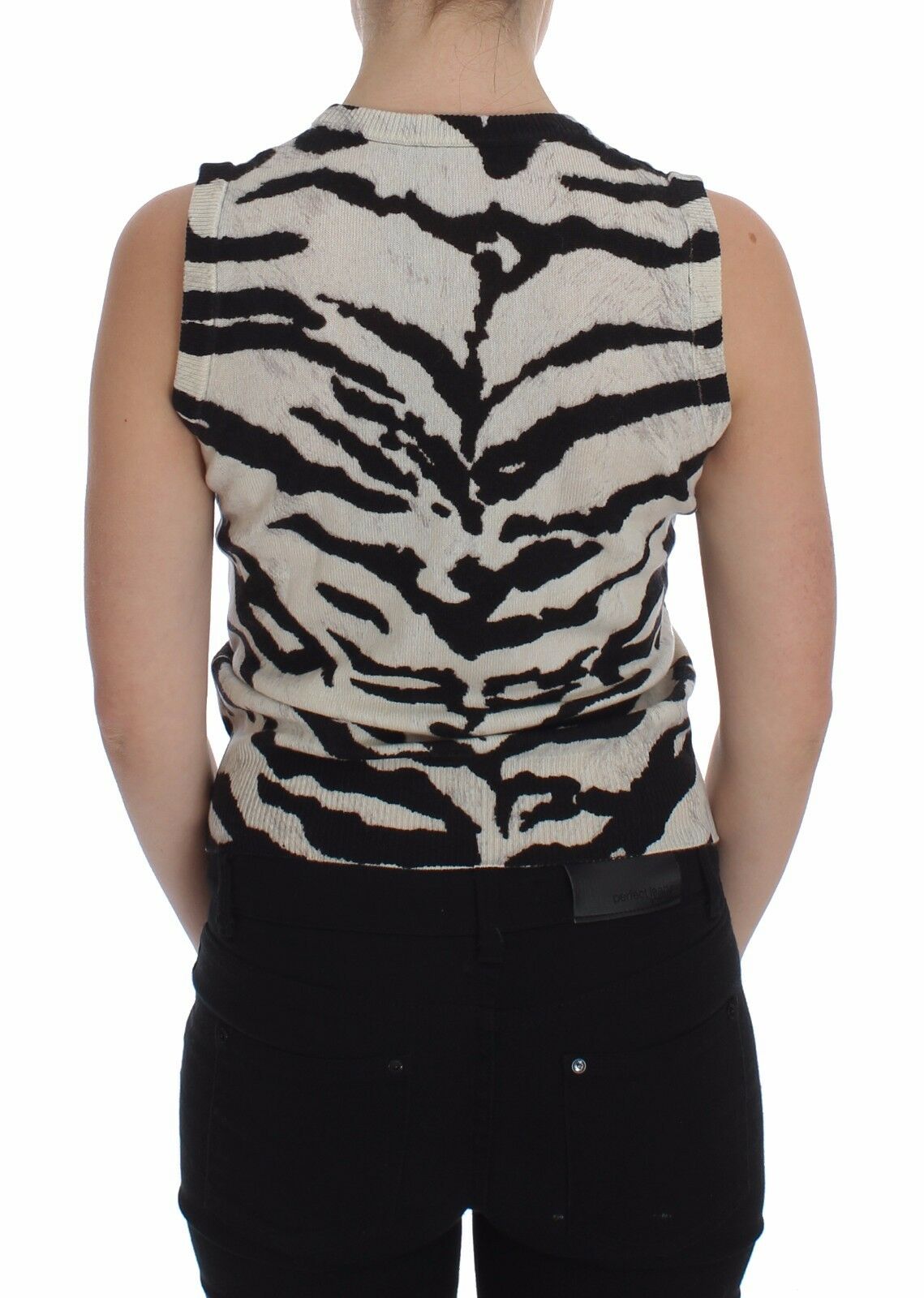 Dolce & Gabbana Zebra 100% Cashmere Knit Top Vest Tank Top