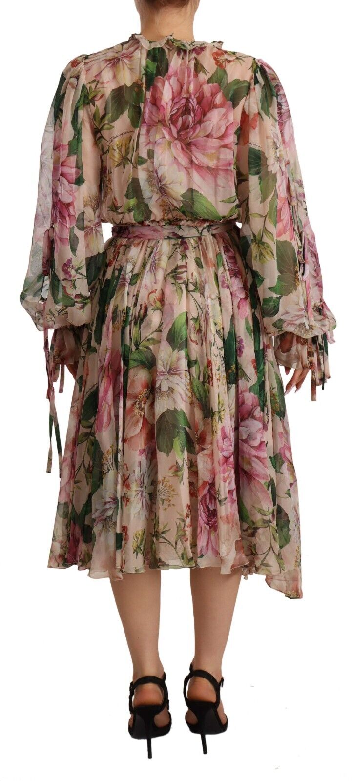 Dolce & Gabbana Multicolor Silk Floral Print Long Maxi Dress