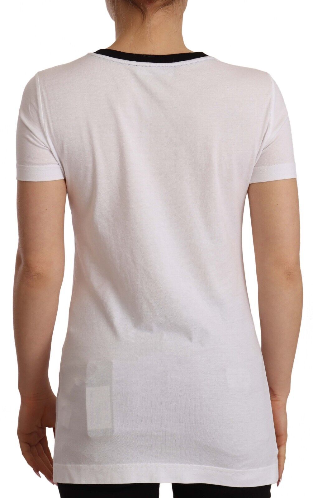 Dolce & Gabbana White Cotton Round Neck Short Sleeves T-shirt