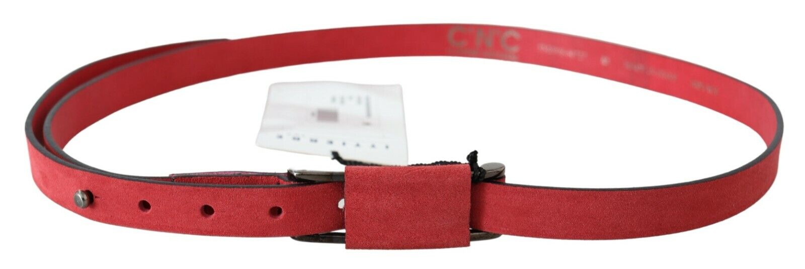 Dolce & Gabbana Red Leather Skinny Buckle Fashion Waist Women's Belt