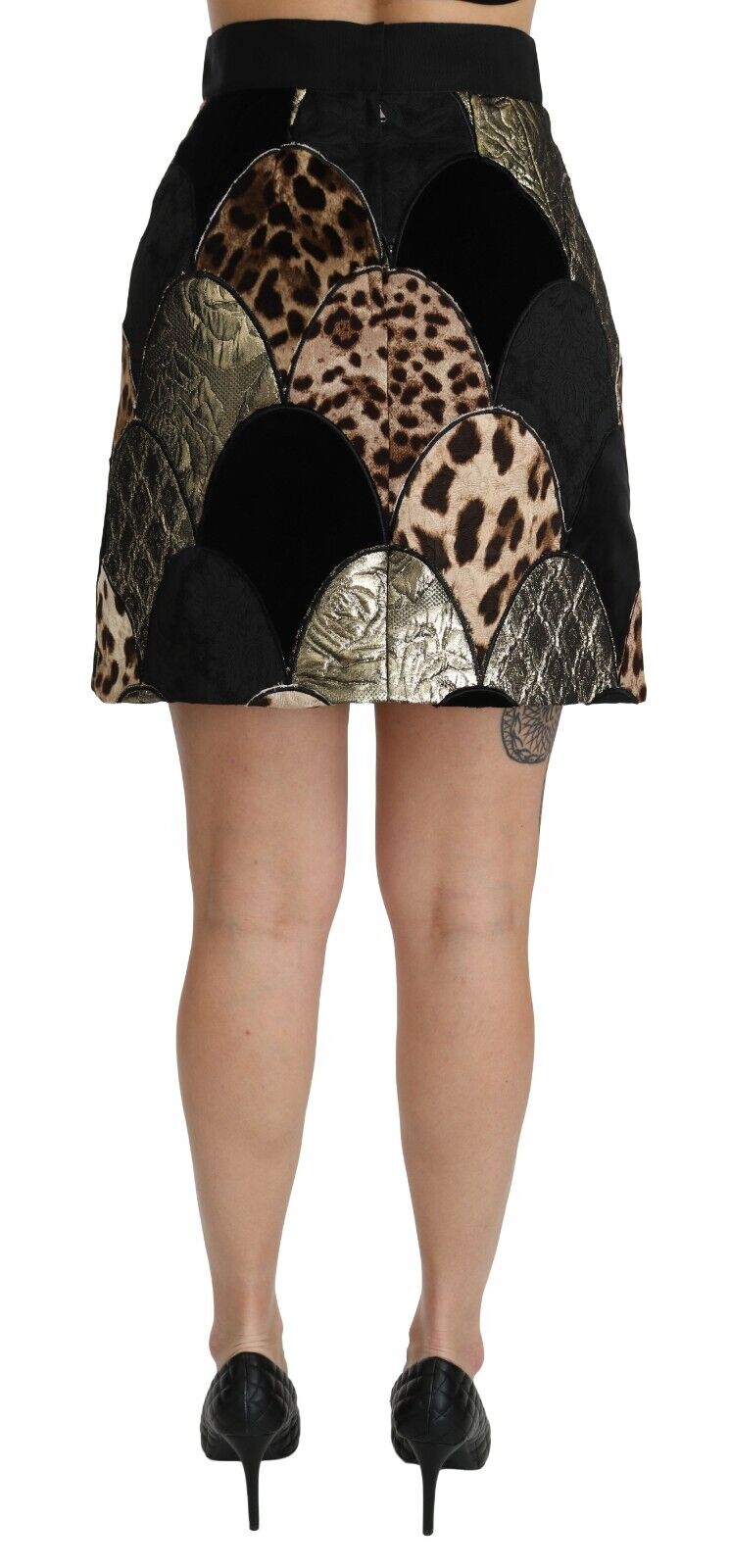 Dolce & Gabbana Multicolor Leopard Print High Waist Mini Skirt