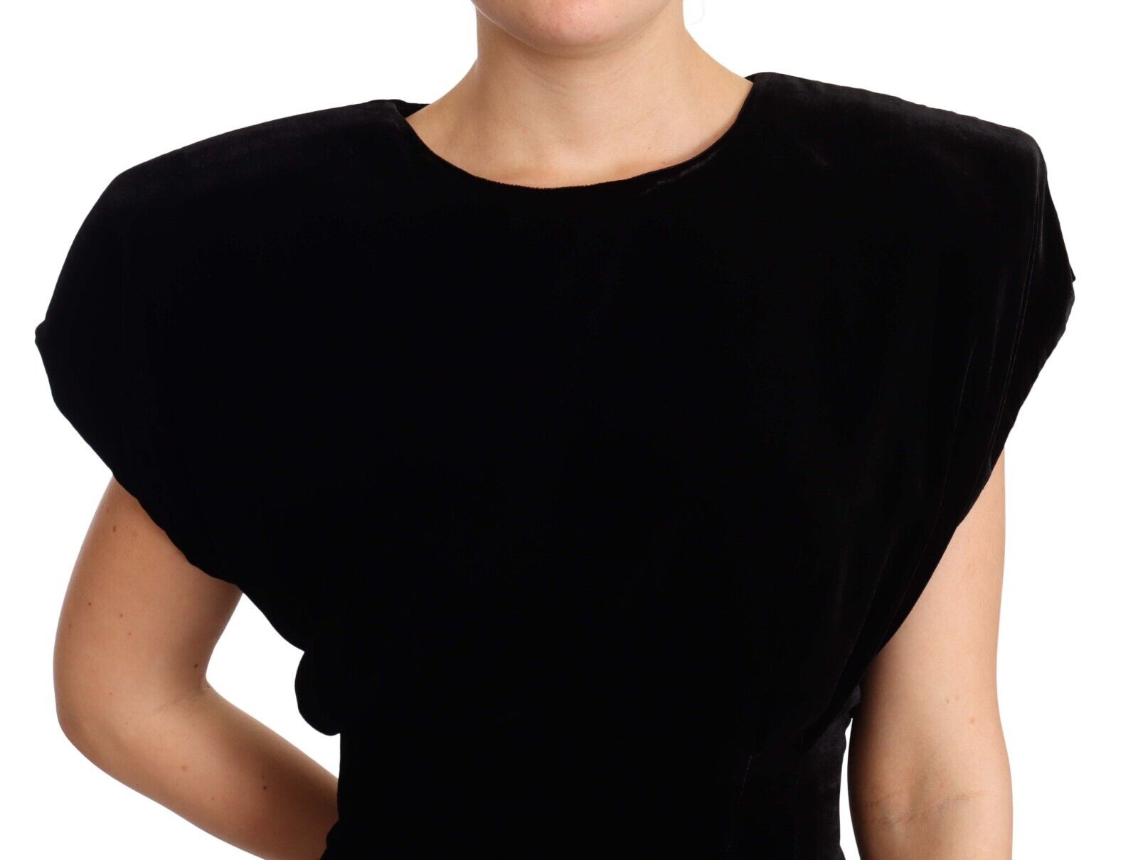 Dolce & Gabbana Black Velvet Fitted Viscose Blouse Top