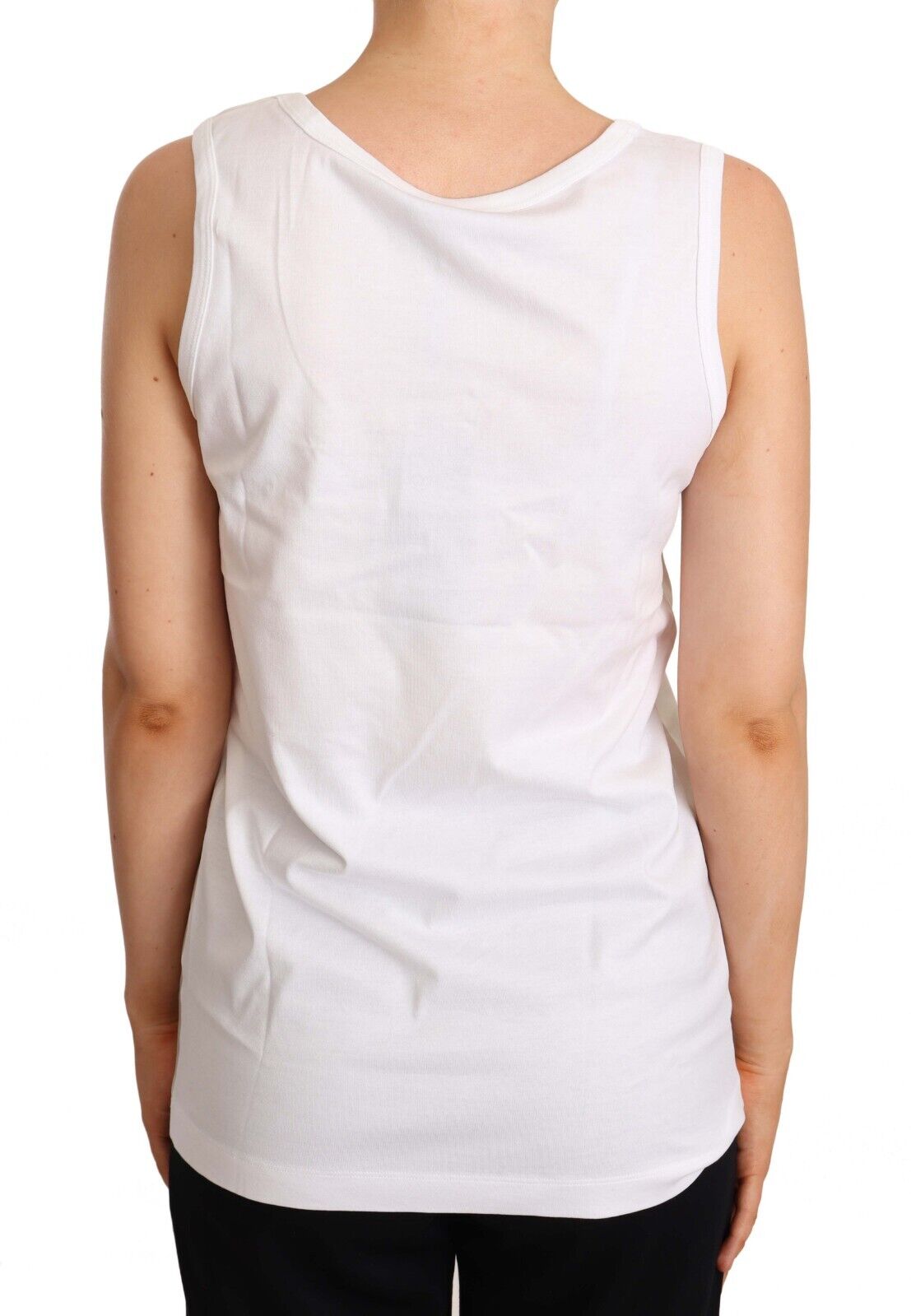 Dolce & Gabbana White Ace Of Hearts Print Sleeveless T-shirt