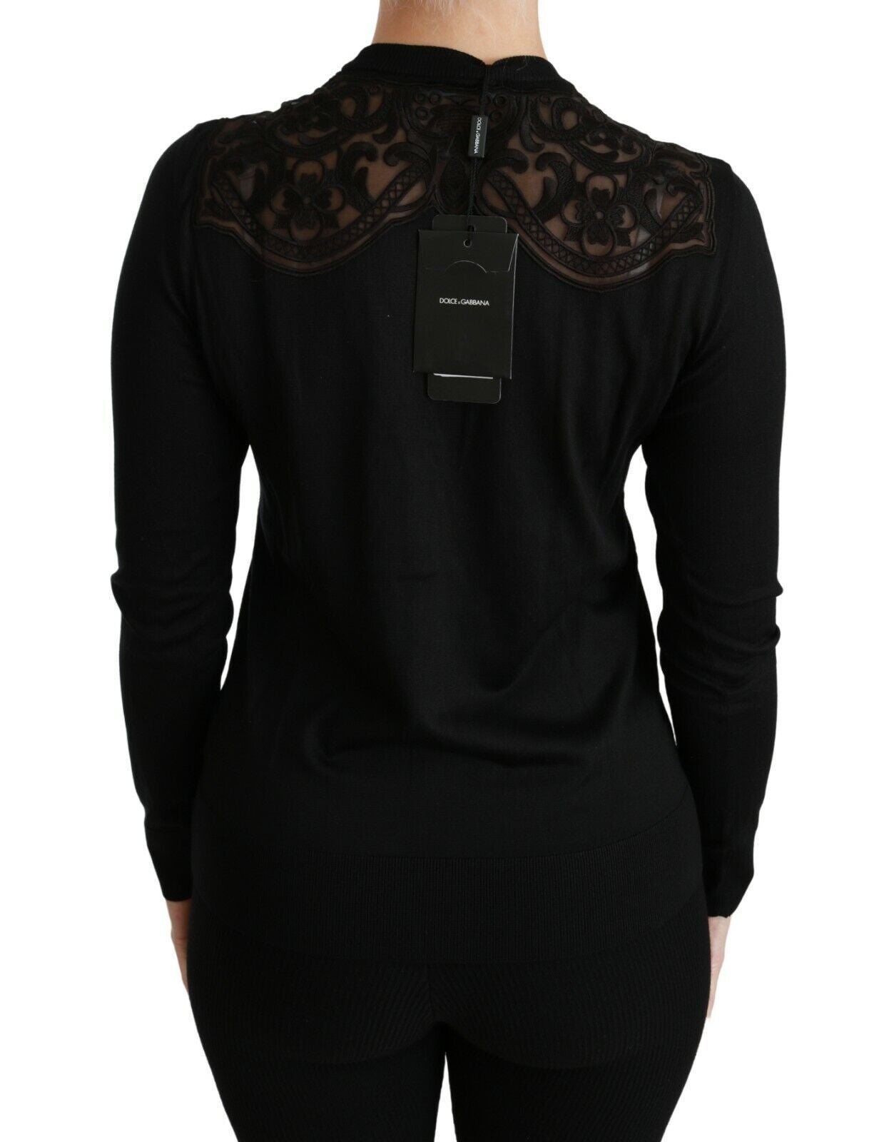 Dolce & Gabbana Black Lace Sweater Cardigan Sweater