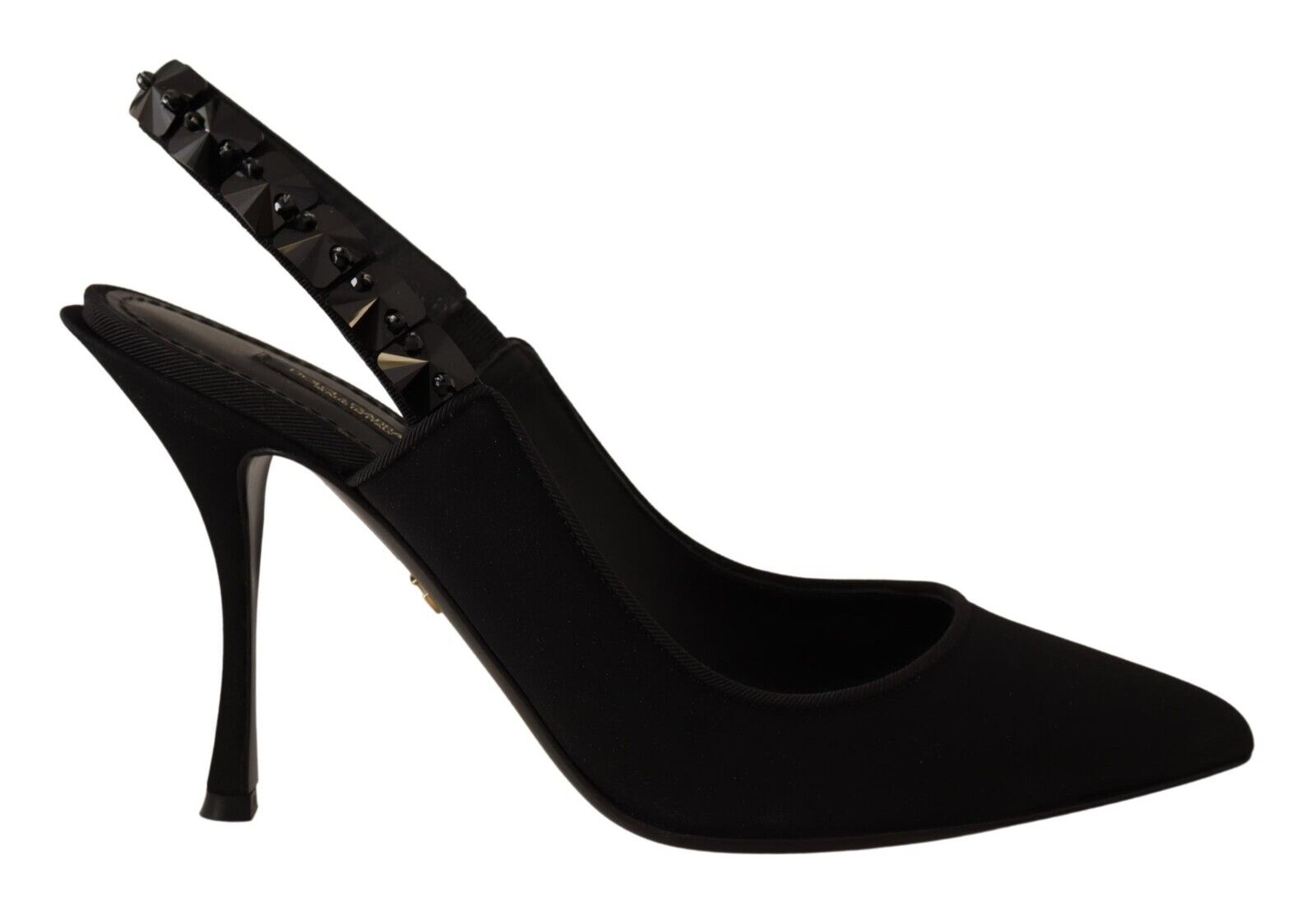 Dolce & Gabbana Black Silk Blend Lori Slingback Pumps Shoes