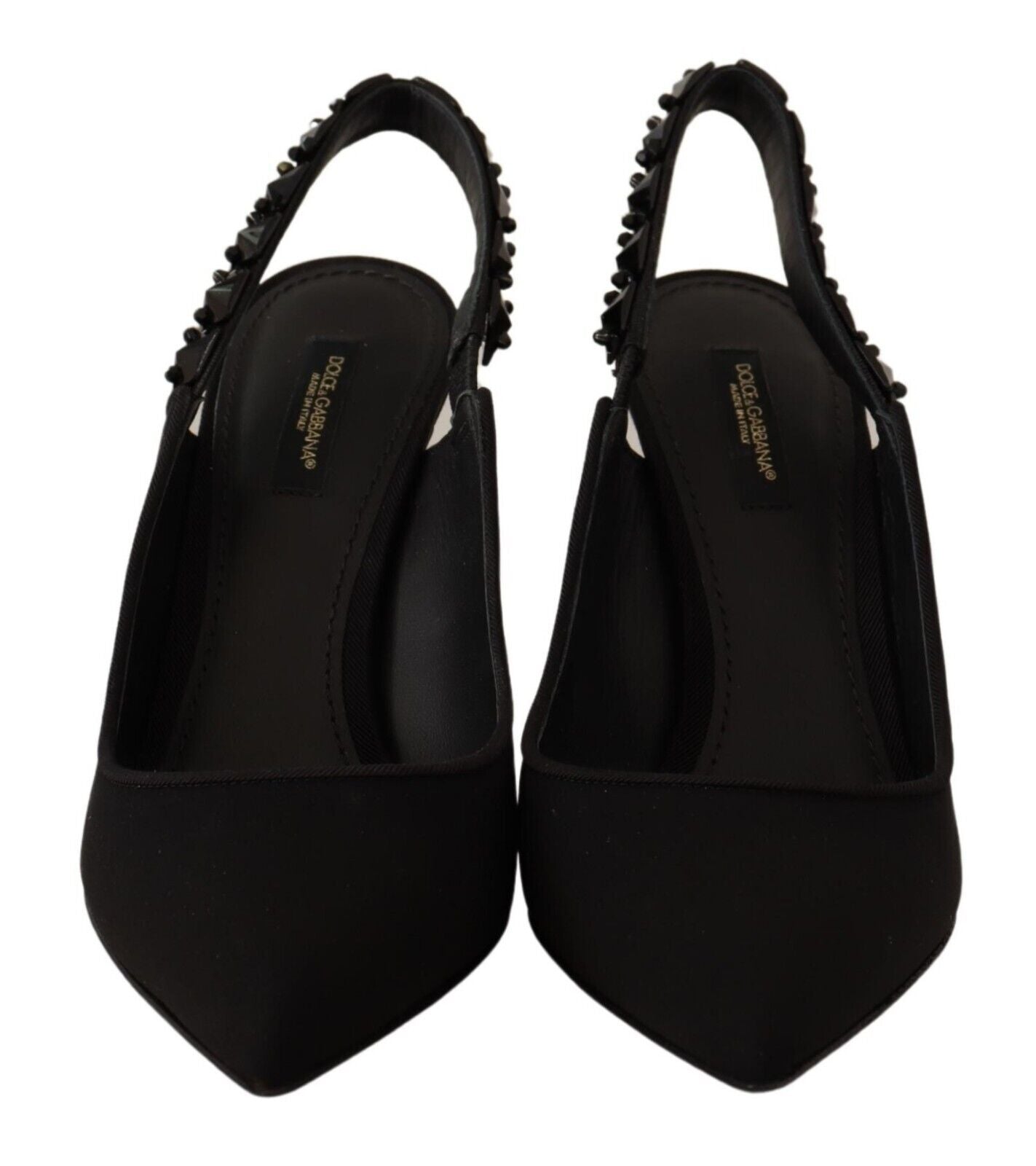 Dolce & Gabbana Black Silk Blend Lori Slingback Pumps Shoes