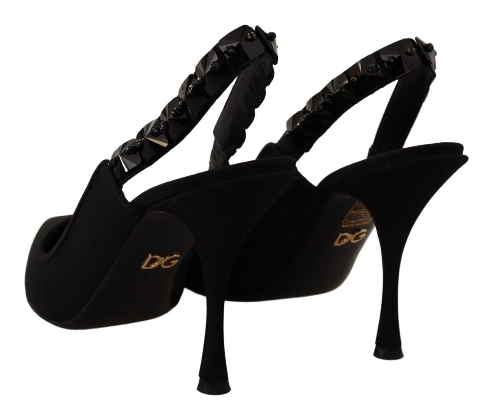 Dolce & Gabbana Black Silk Blend Lori Slingback Pumps Shoes