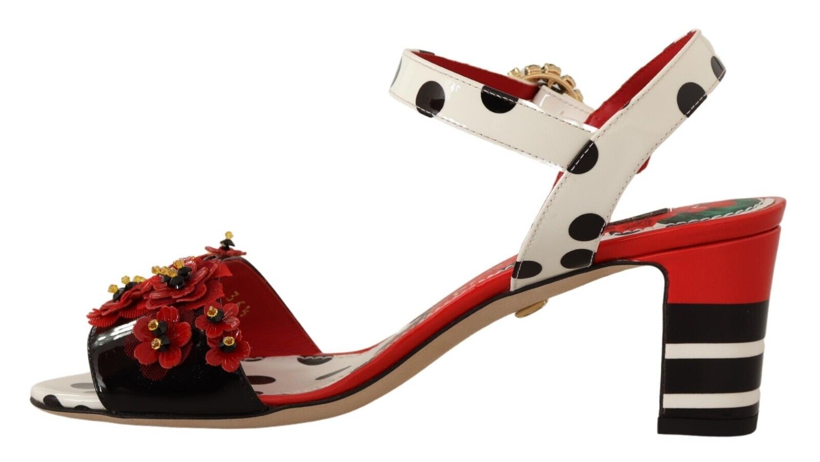 Dolce & Gabbana Multicolor Floral Crystal Sandals Shoes