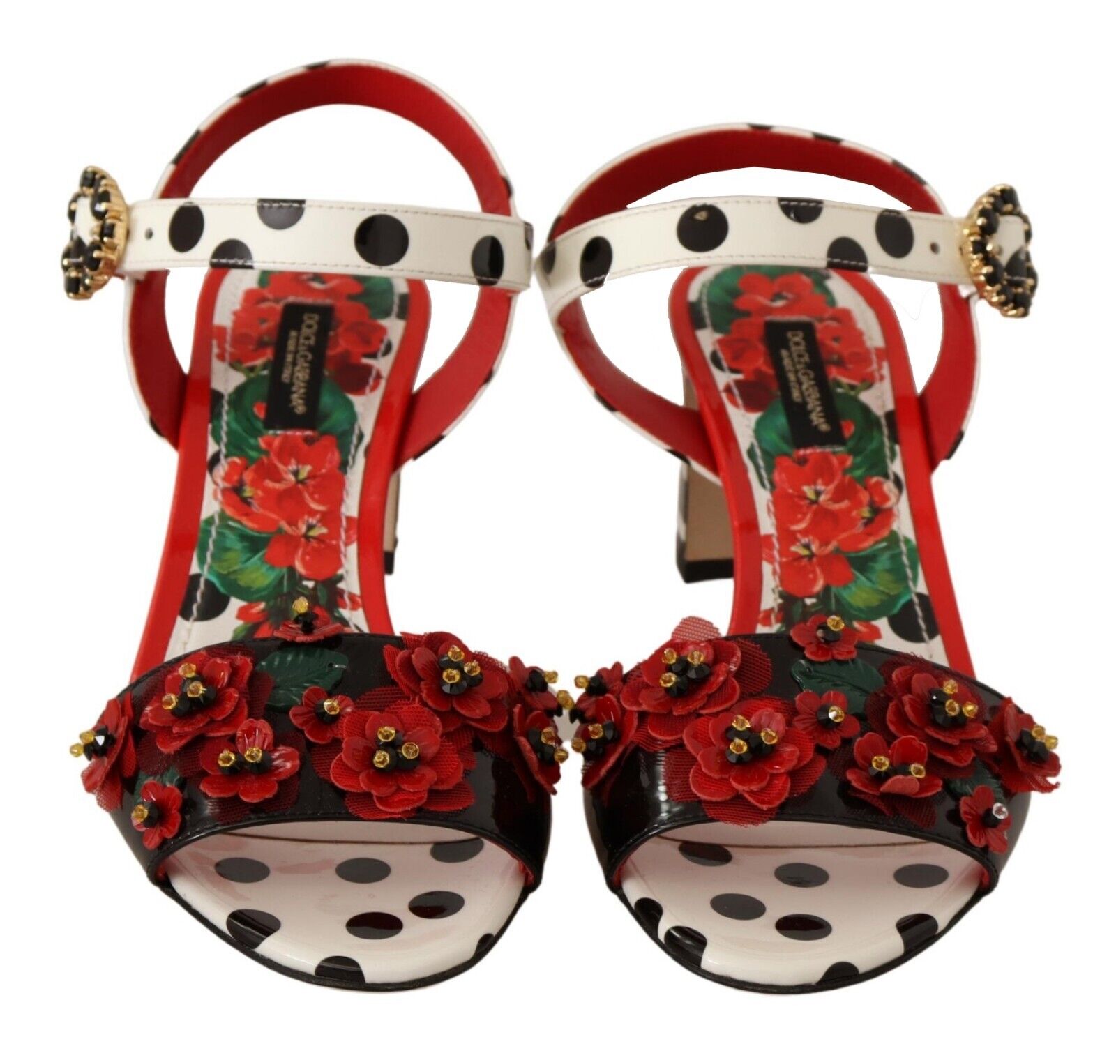 Dolce & Gabbana Multicolor Floral Crystal Sandals Shoes