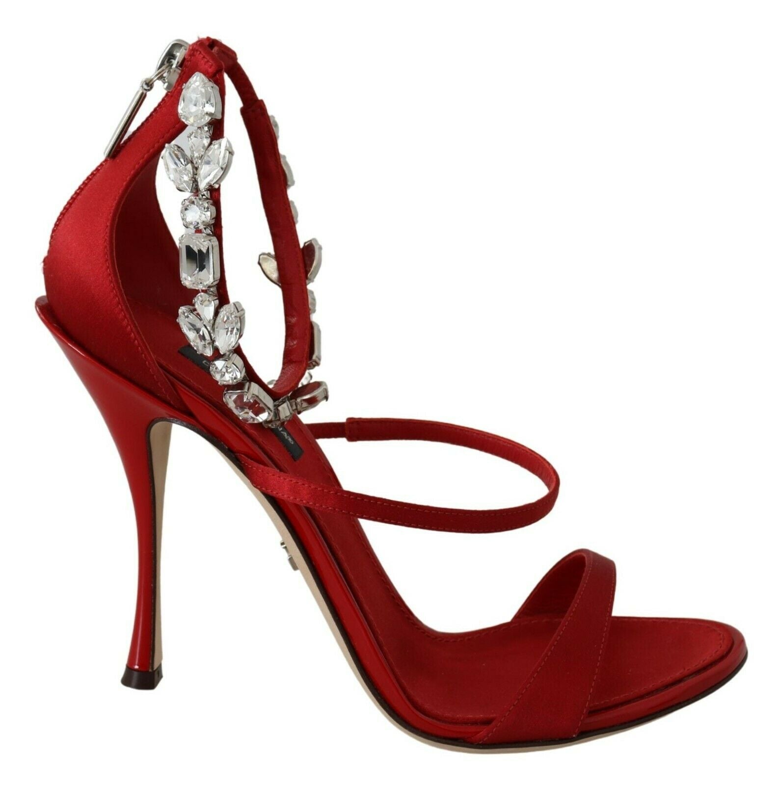 Dolce & Gabbana Red Suede Crystals Sandals Keira Shoes