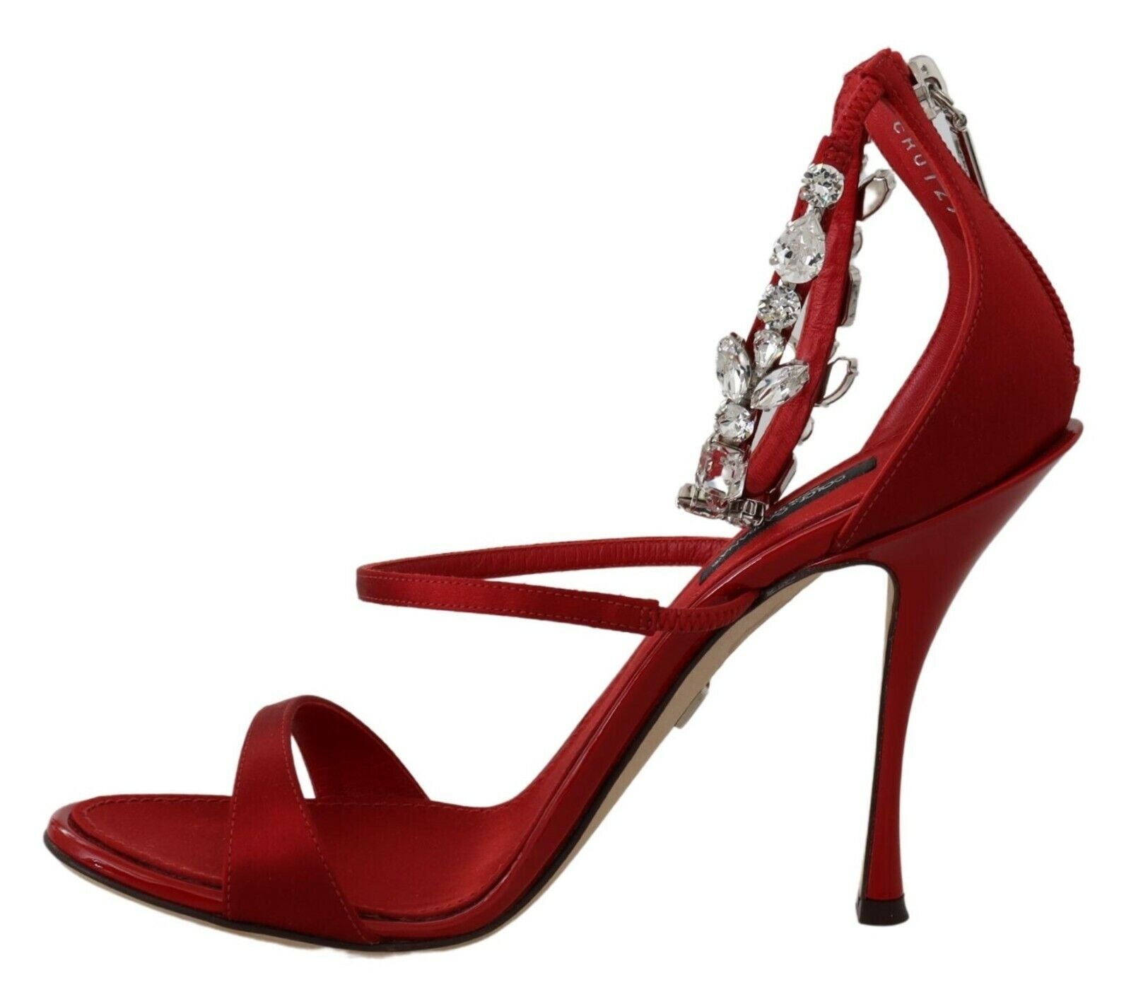 Dolce & Gabbana Red Suede Crystals Sandals Keira Shoes