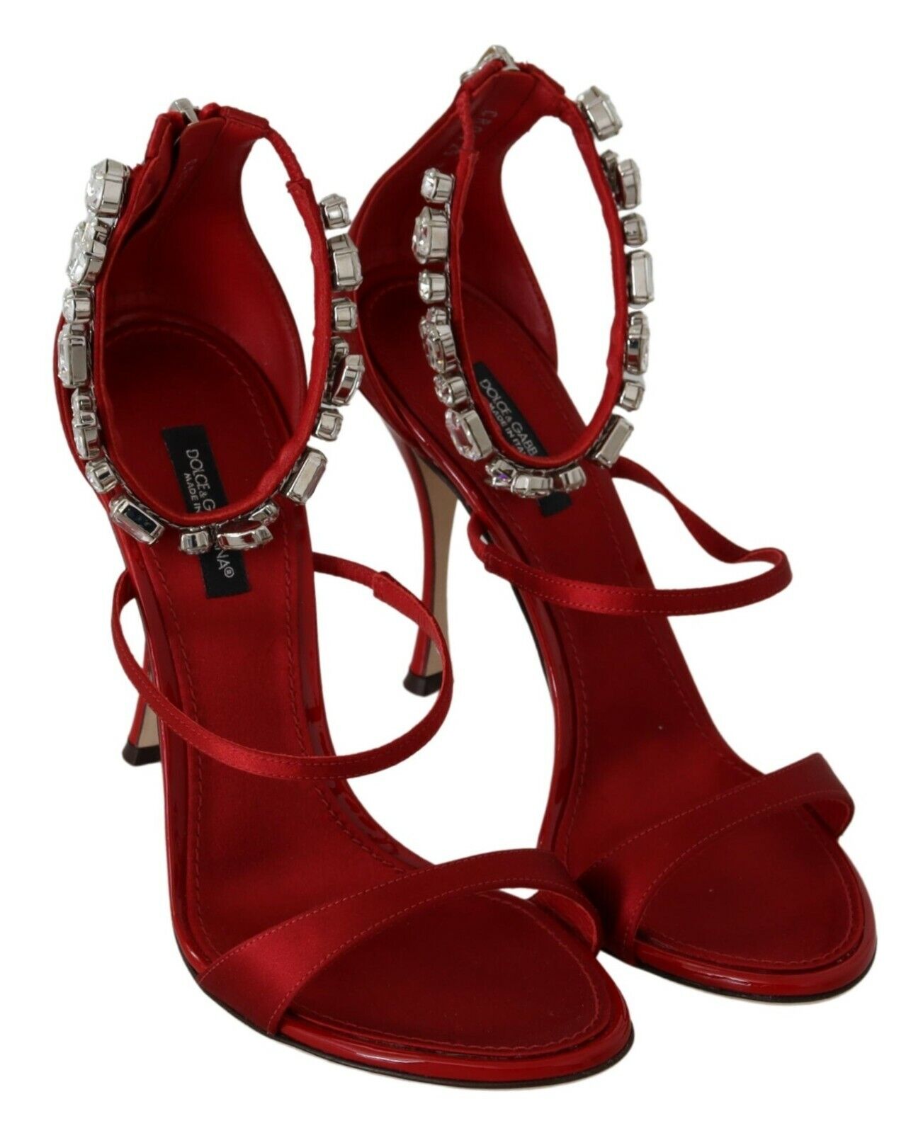 Dolce & Gabbana Red Suede Crystals Sandals Keira Shoes