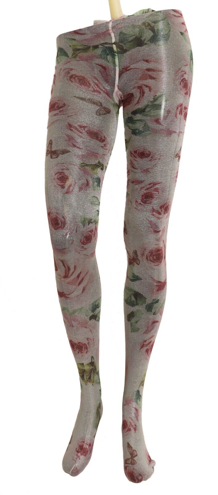 Dolce & Gabbana White Floral Print Stockings Nylon Tights